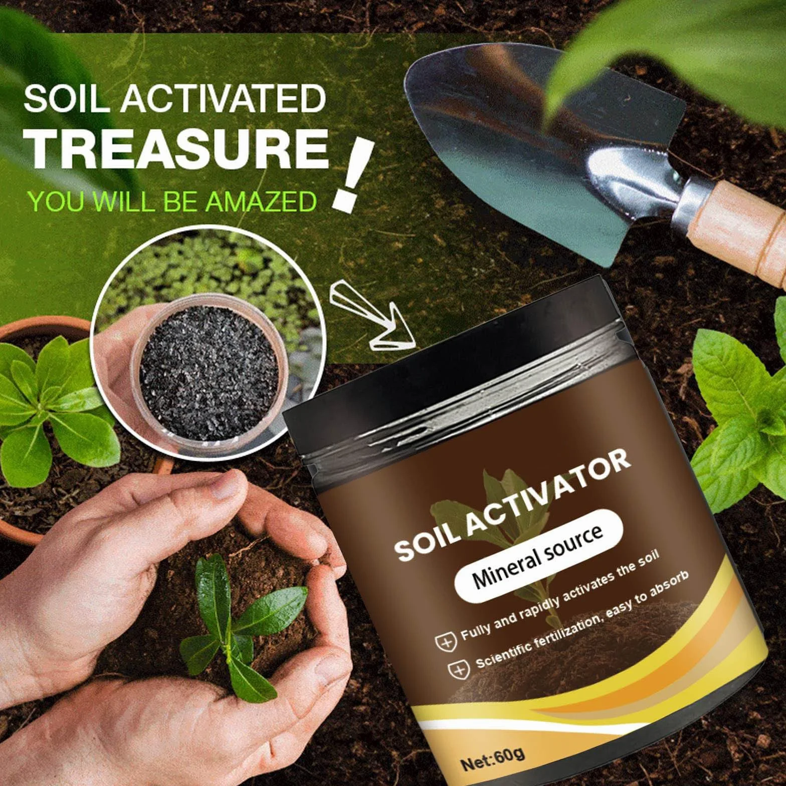 Activador de Suelo, Fertilizante profesional de Harina de Huesos, Activador del Suelo para Todas las Plantas de Interior, Potenciador de Nutrientes del Suelo para el Crecimiento de Plantas (2PC)