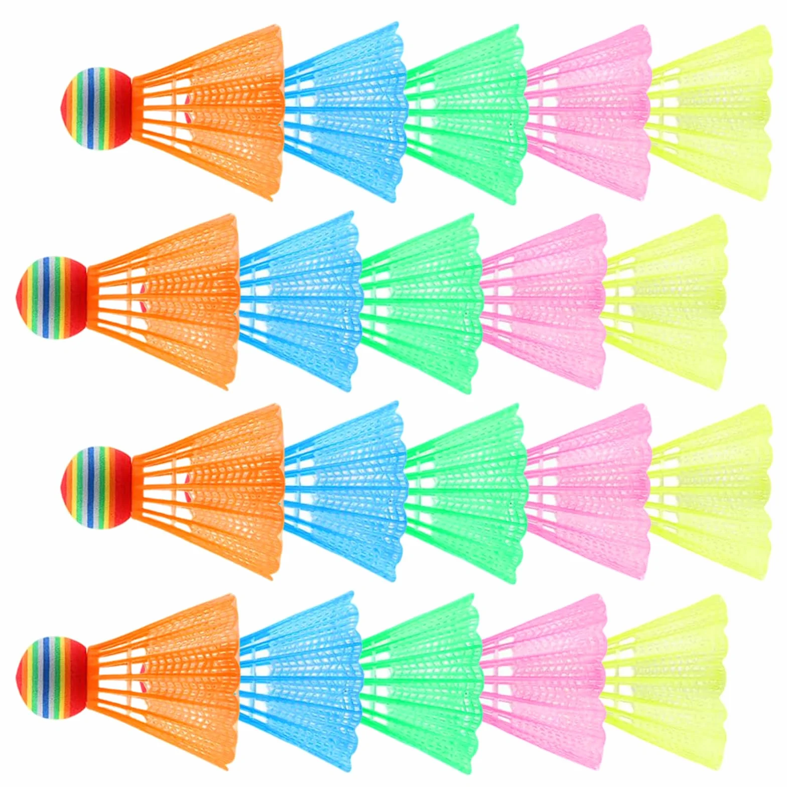 CATELL 20 Piezas Volantes de Bádminton, Plástico Coloridos para Exteriores e Interiores