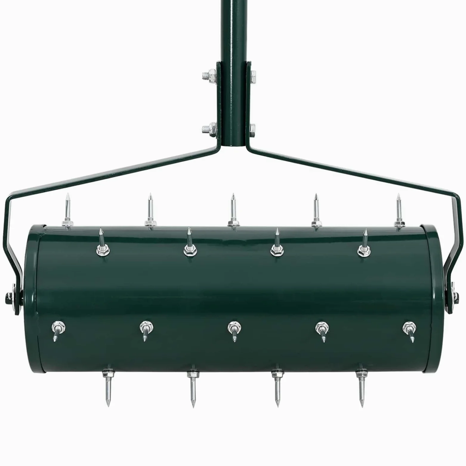 Patinete de césped con pinzas de aire de acero, color verde, 128 x 38 cm, para el cuidado del jardín, ventilación del suelo y compostaje, resistente para césped, bancal, humus y aireación
