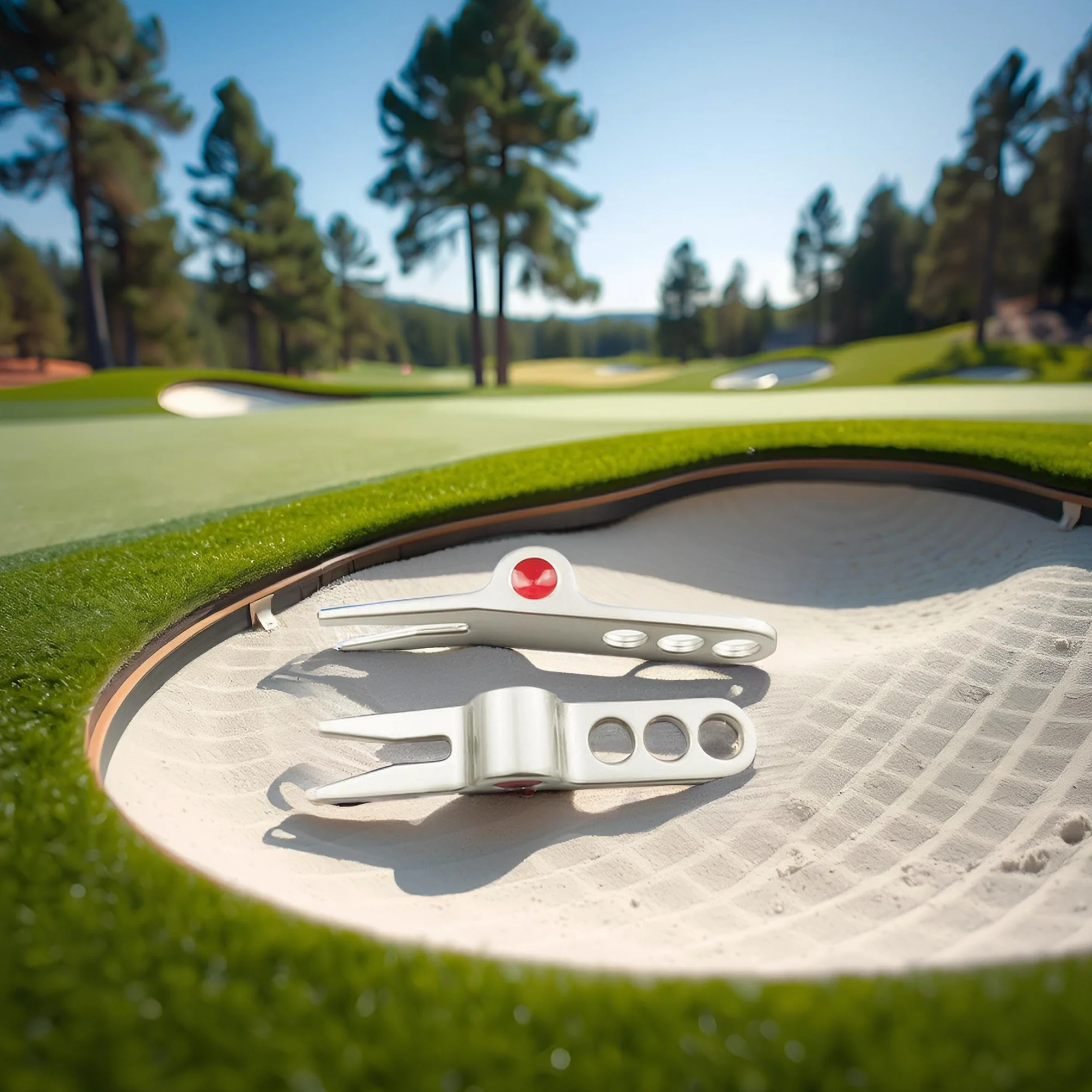 Herramientas de reparación de horquilla de pelota de golf plateada, compatible con Cameron Divot, Scotty Golf