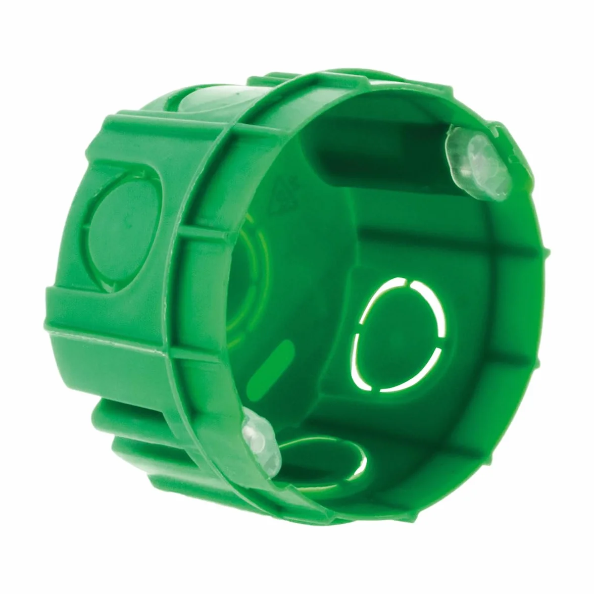 Zenitech - Caja de Empotrar Ø 67 mm P 40 mm - Compatible con Equipos a Tornillo y Uñas - Alta Resistencia al Fuego 850° - Para Muros de Bloque o Ladrillo - Incluye Tornillos - Verde