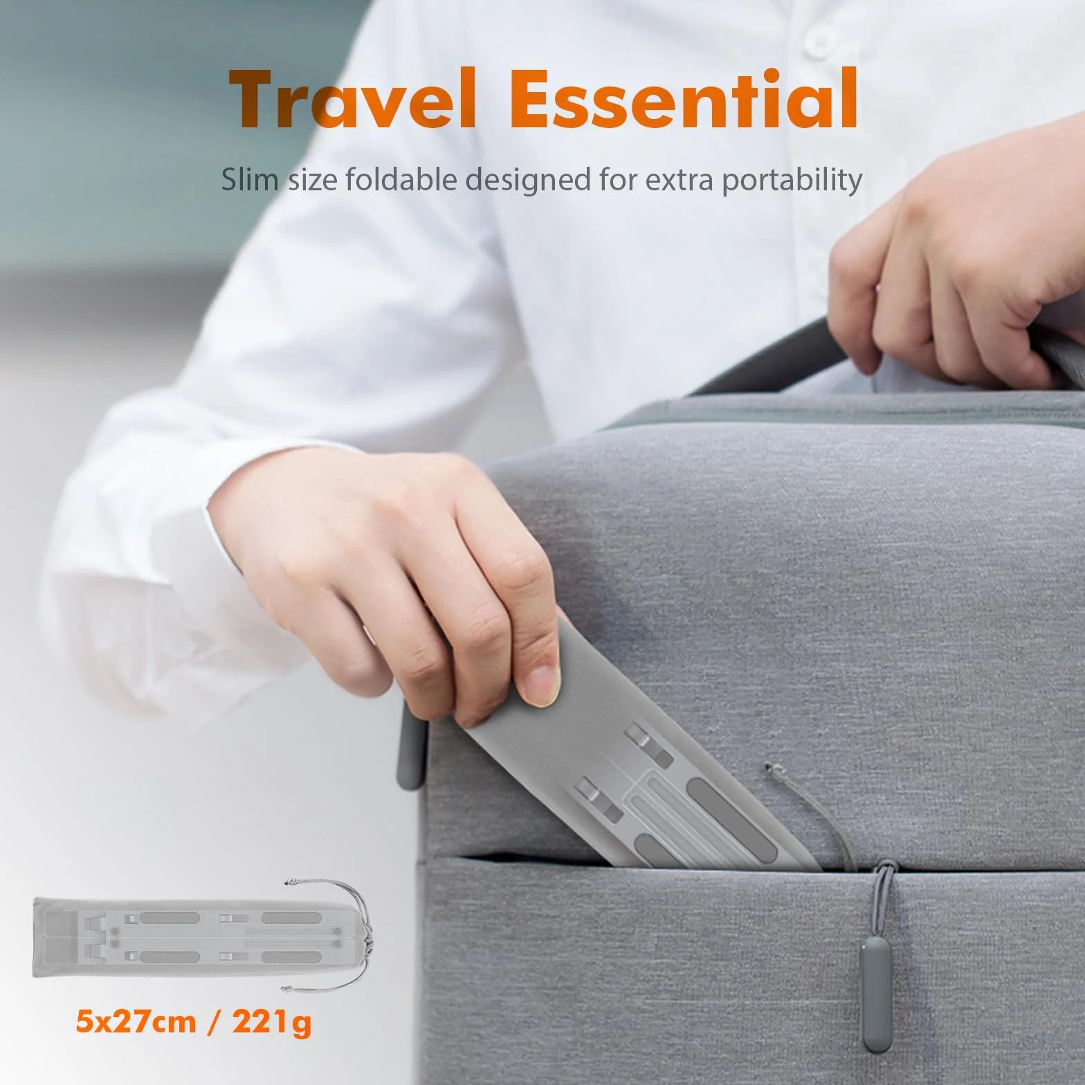 GRIFEMA Soporte para Ordenador Portátil, Laptop Stand Ajustable en 7 Ángulos, Aluminio Plegable con Bolsa, Ergonómico Ventilado para 10-15.6"