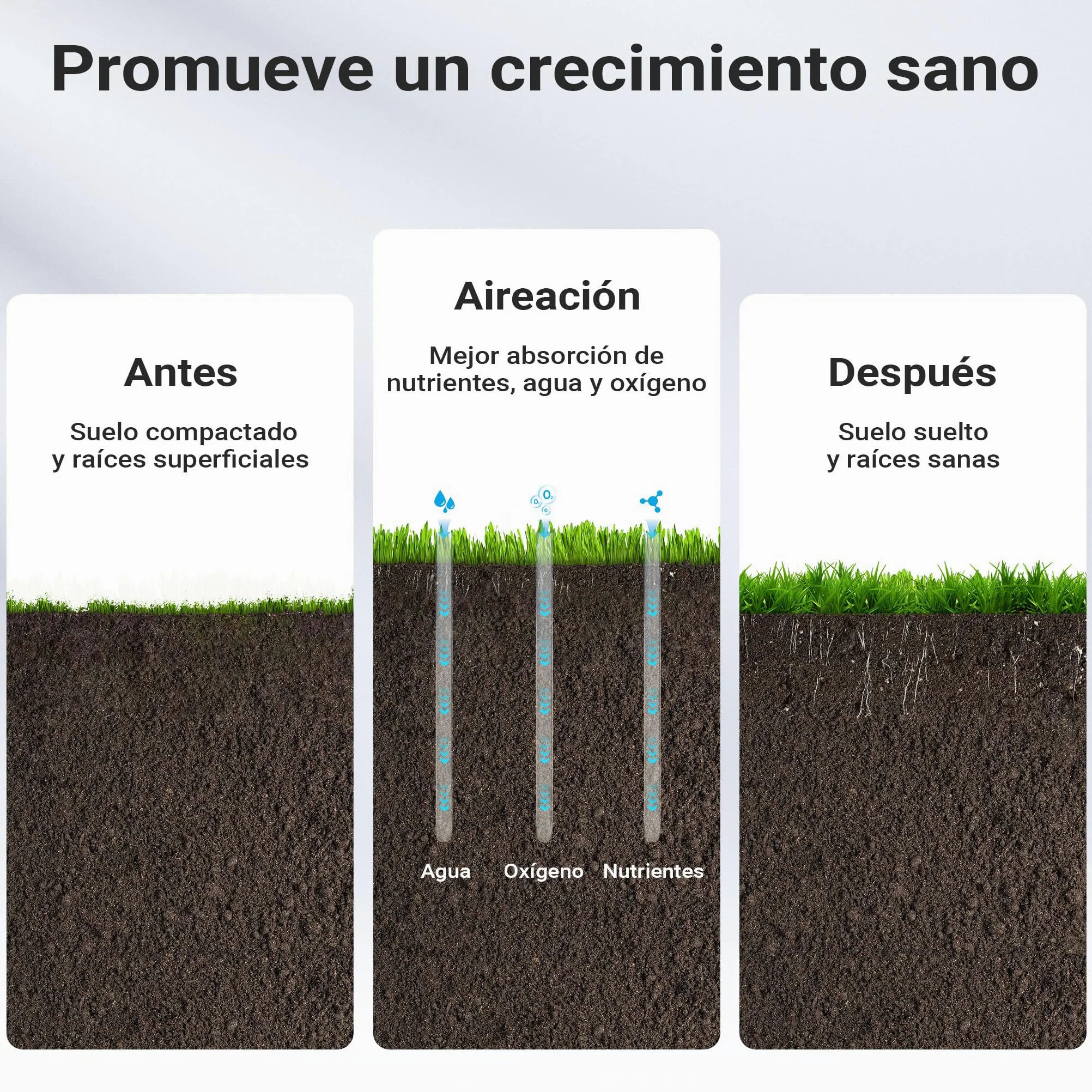 Wiltec Aireador de césped 40 cm ancho de trabajo 6,4 cm profundidad escarificador manual 5 discos púas acero