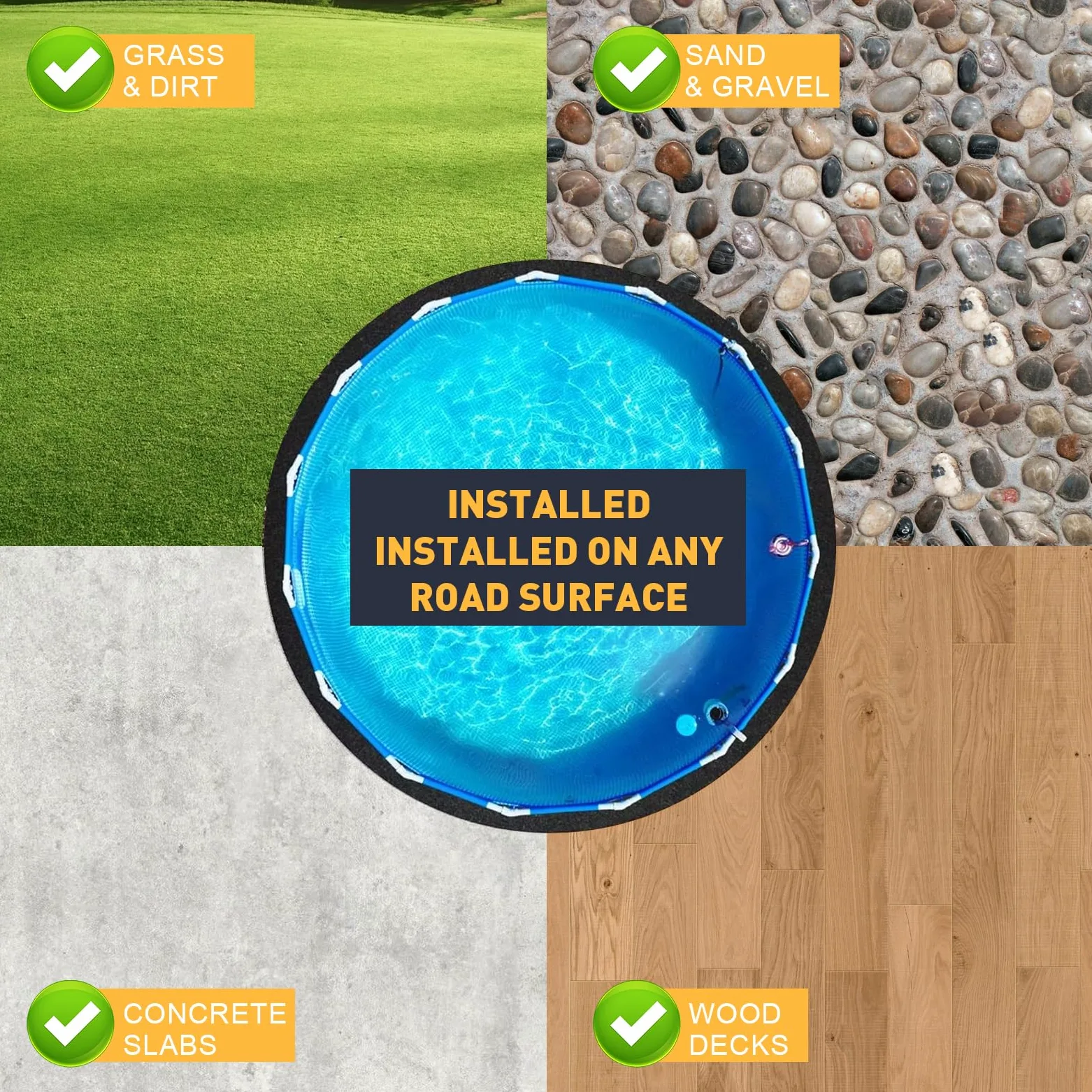 Lona Protección Piscina 5M Revestimiento Redonda Suelo Fieltro Térmica Aislante