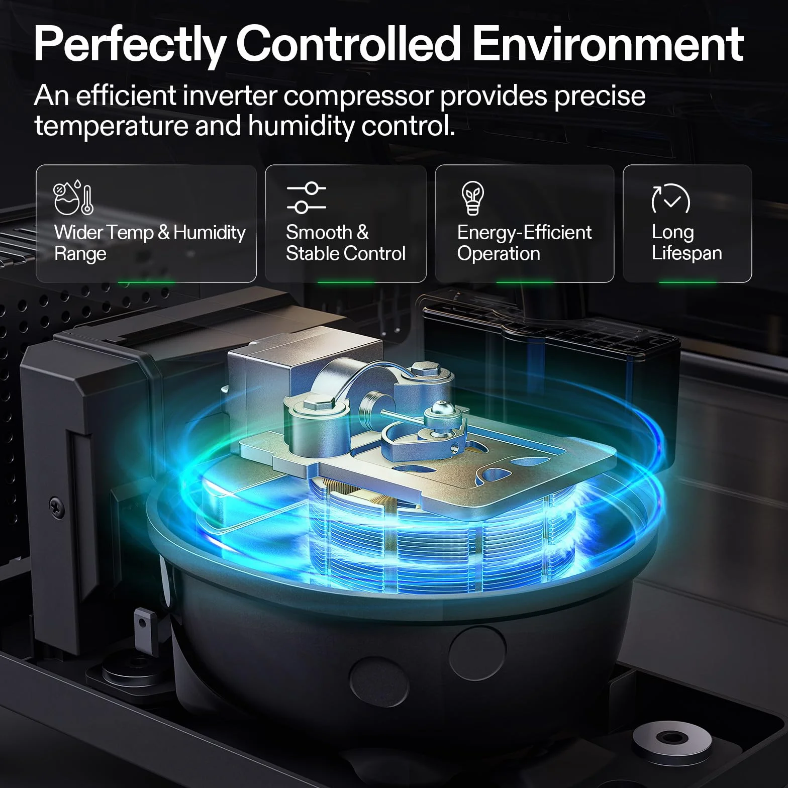 VIVOSUN Smart Post-Harvest Box, armario seco automático con control de temperatura y humedad, caja de almacenamiento con control de aplicación, programas individuales
