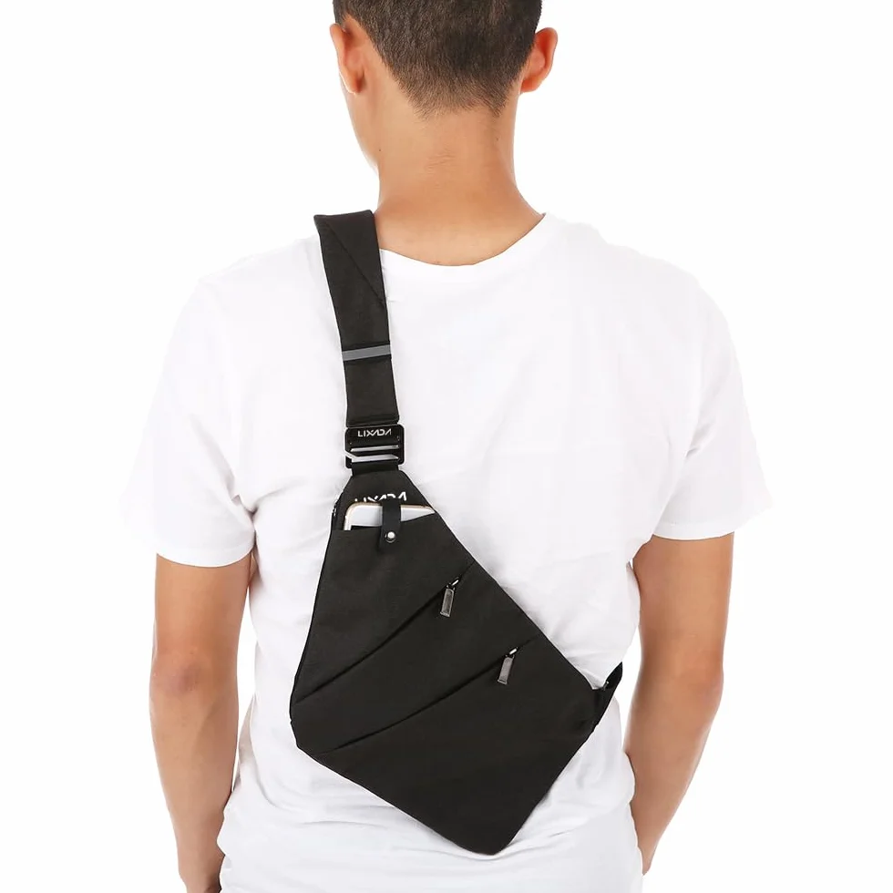 LIXADA Bolsa de Pecho Sling Backpack Cross Body Bag Anti-Robo Seguridad para Hombres Mujeres