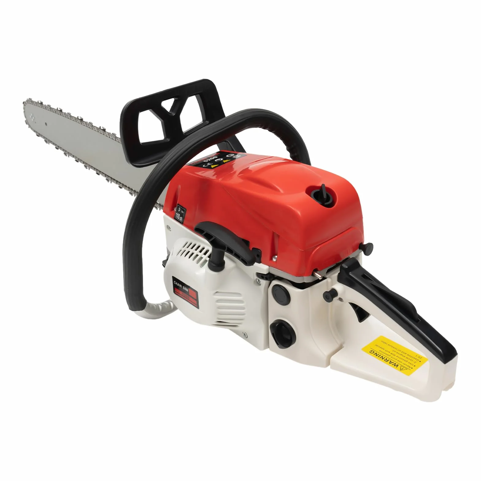 Motosierra de gasolina de 20 pulgadas, 52 CC, motosierra de gasolina de 2 tiempos, con diámetro de corte de 51 cm/20 pulgadas, motosierra de gasolina con cubierta de riel de cadena, 7500 rpm,