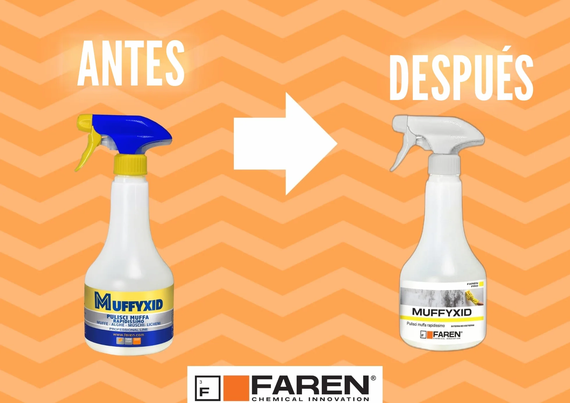 FAREN Muffyxid - Eliminar moho, antimoho, limpiador de moldes de acción rápida, desinfectante, elimina rápidamente moho, hongos, musgos y algas, retrasa la reaparición, 500 ml (3)
