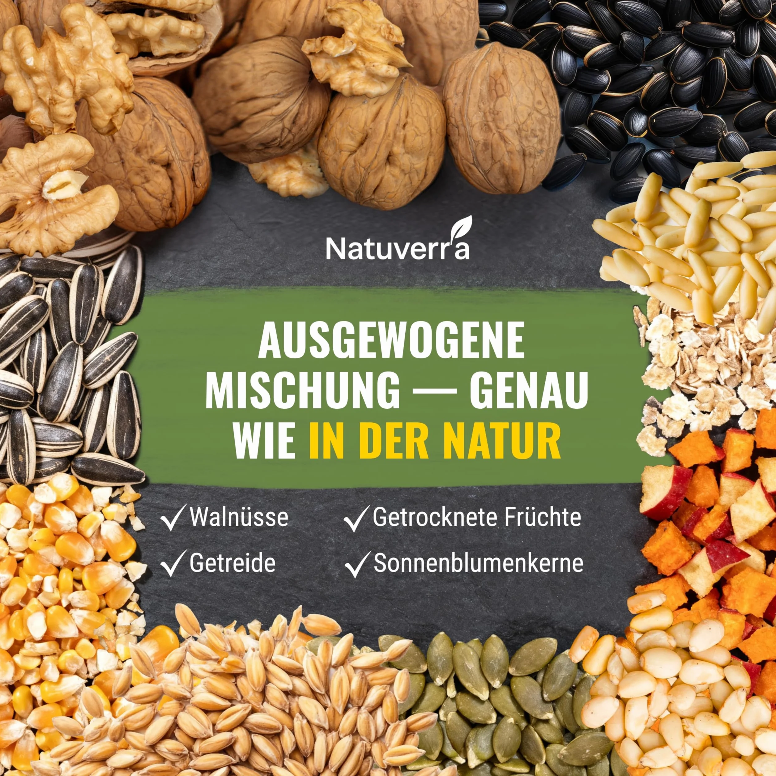 Comida para ardillas y ardillas, 600 g, para todo el año, con nueces en cáscara