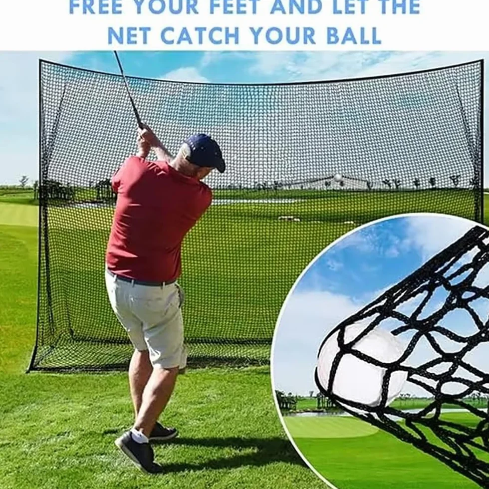 NEWFUN Red de Golf 3x3M Poliéster Negro Portátil Entrenamiento para Jardín Exterior