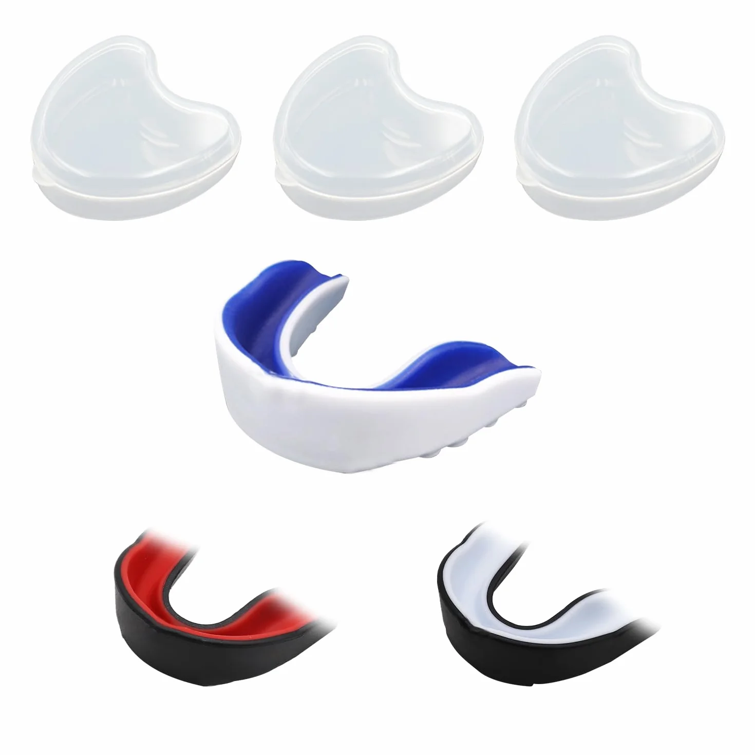 Protectores bucales para niños moldeables con funda portátil para boxeo, MMA, rugby, hockey, baloncesto
