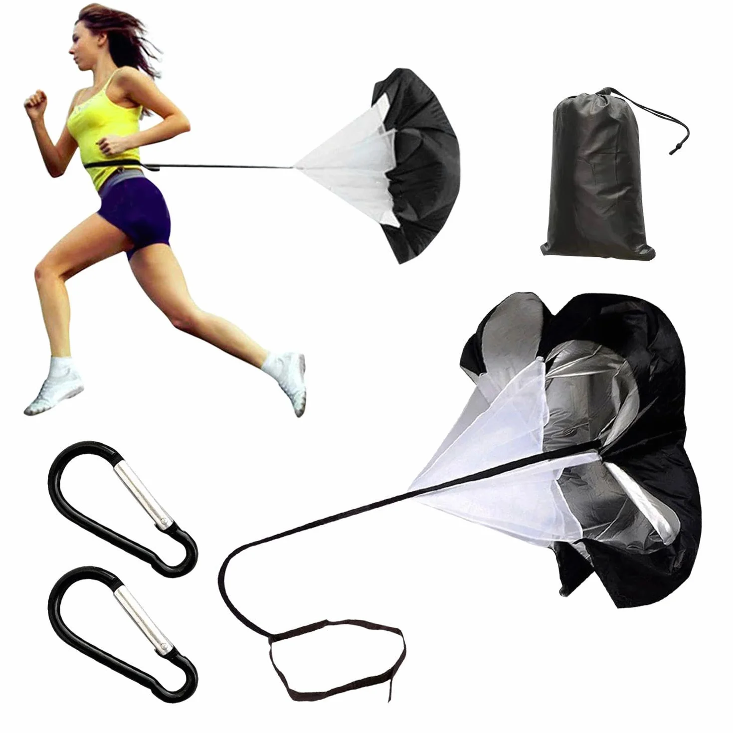Paraguas De Resistencia Y 2 Mosquetones, Accesorios De Entrenamiento De Fuerza