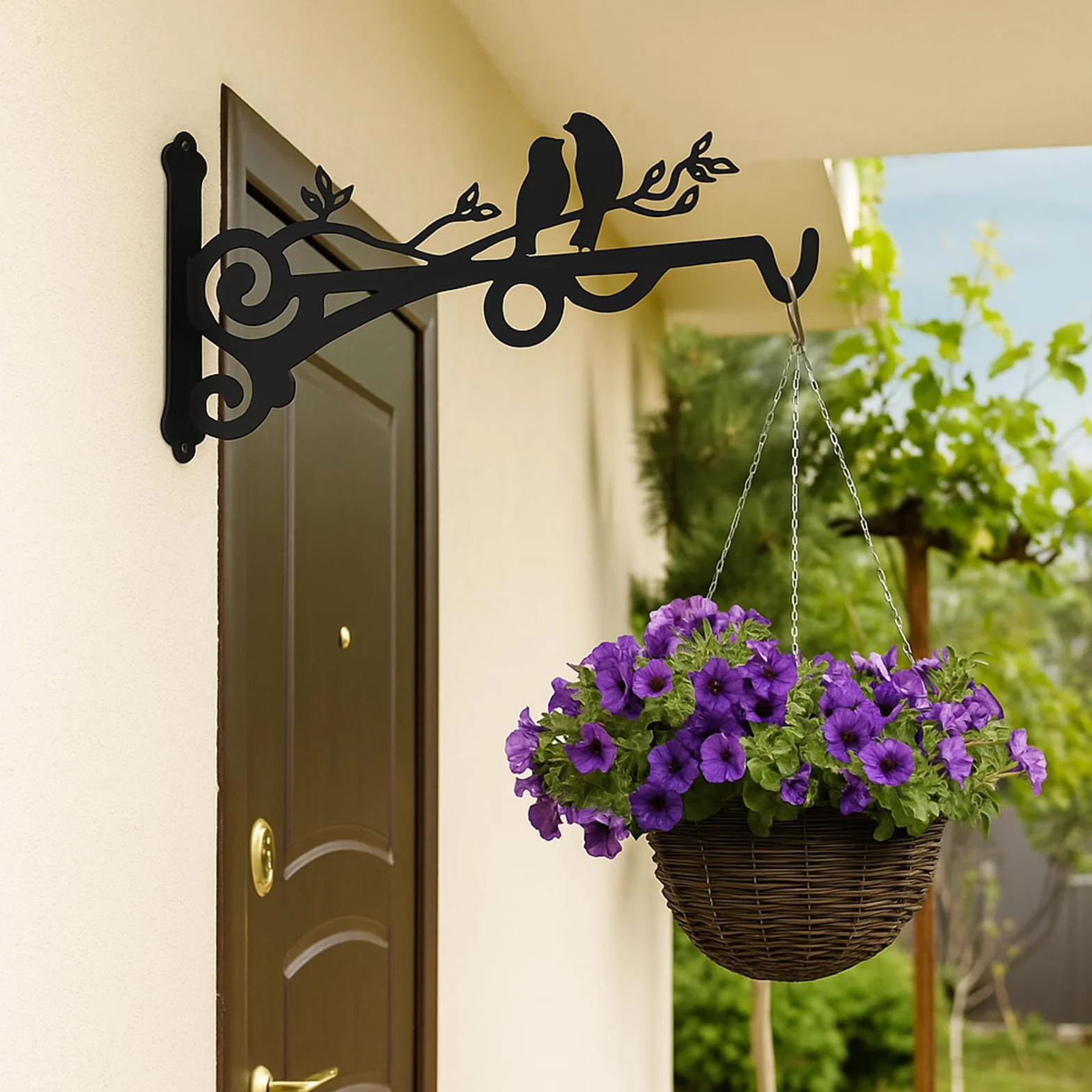 2 Piezas Soporte Plantas Colgantes Gancho Plantas Pared Colgador Plantas Pared Ldeal Para Colgar Cestas Para Pájaros Casitas Decoraciones de Jardín y Más Añadiendo un Toque Natural y Artístico