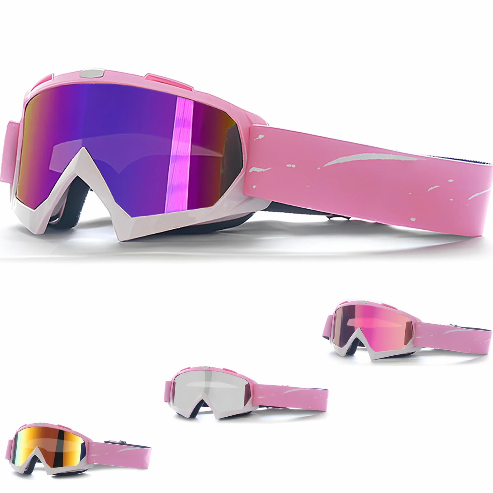 DONGZQAN Skibrille Damen Rosa OTG Mit Schaumstoffpolsterung Outdoor
