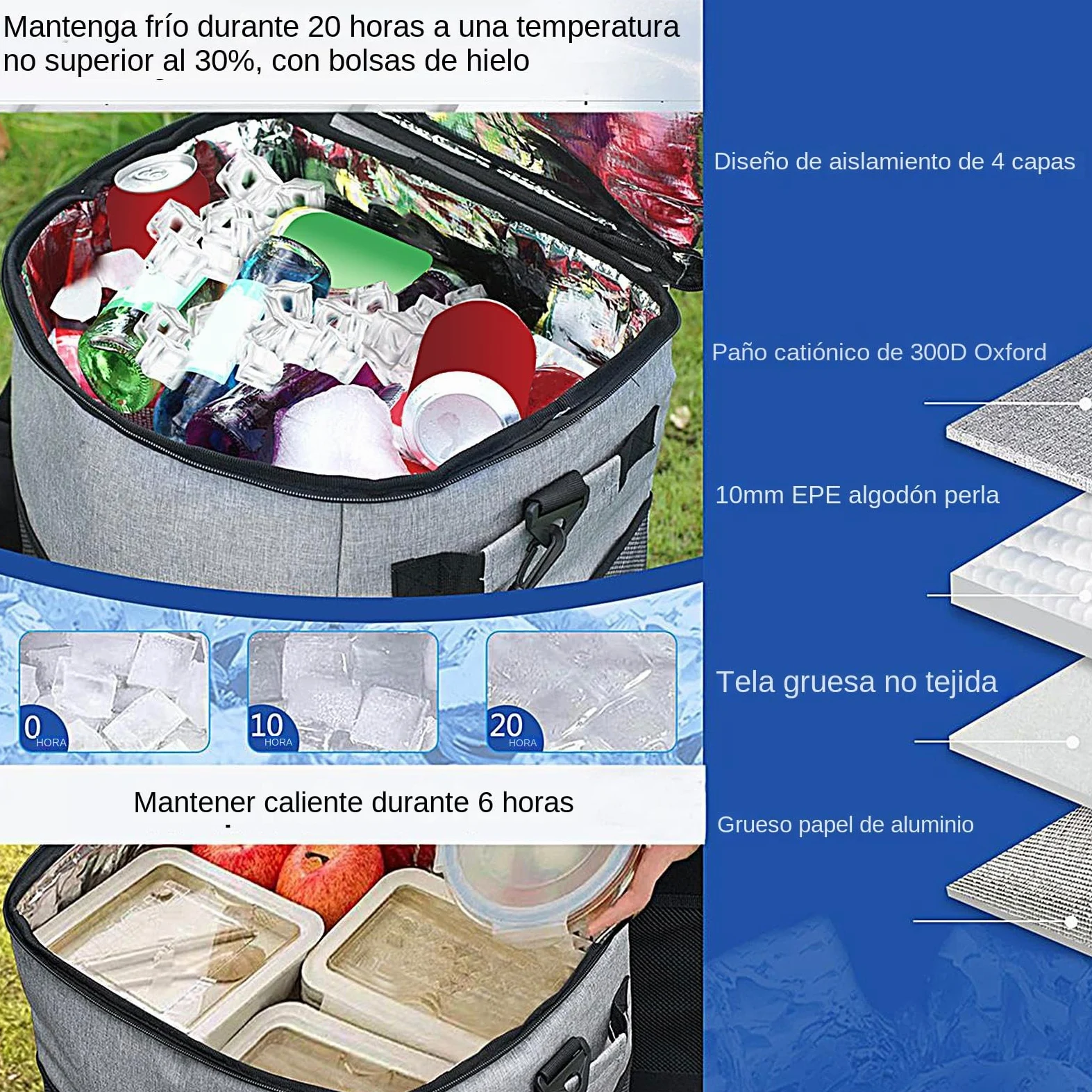 s con Ruedas Y Asas Portátil Antifugas Aislado Impermeable Reutilizable con | Bolsa isotérmica con ruedas Para Camping, Patio, Viajes, Exterior, Almuerzo, Picnic, , Pesca