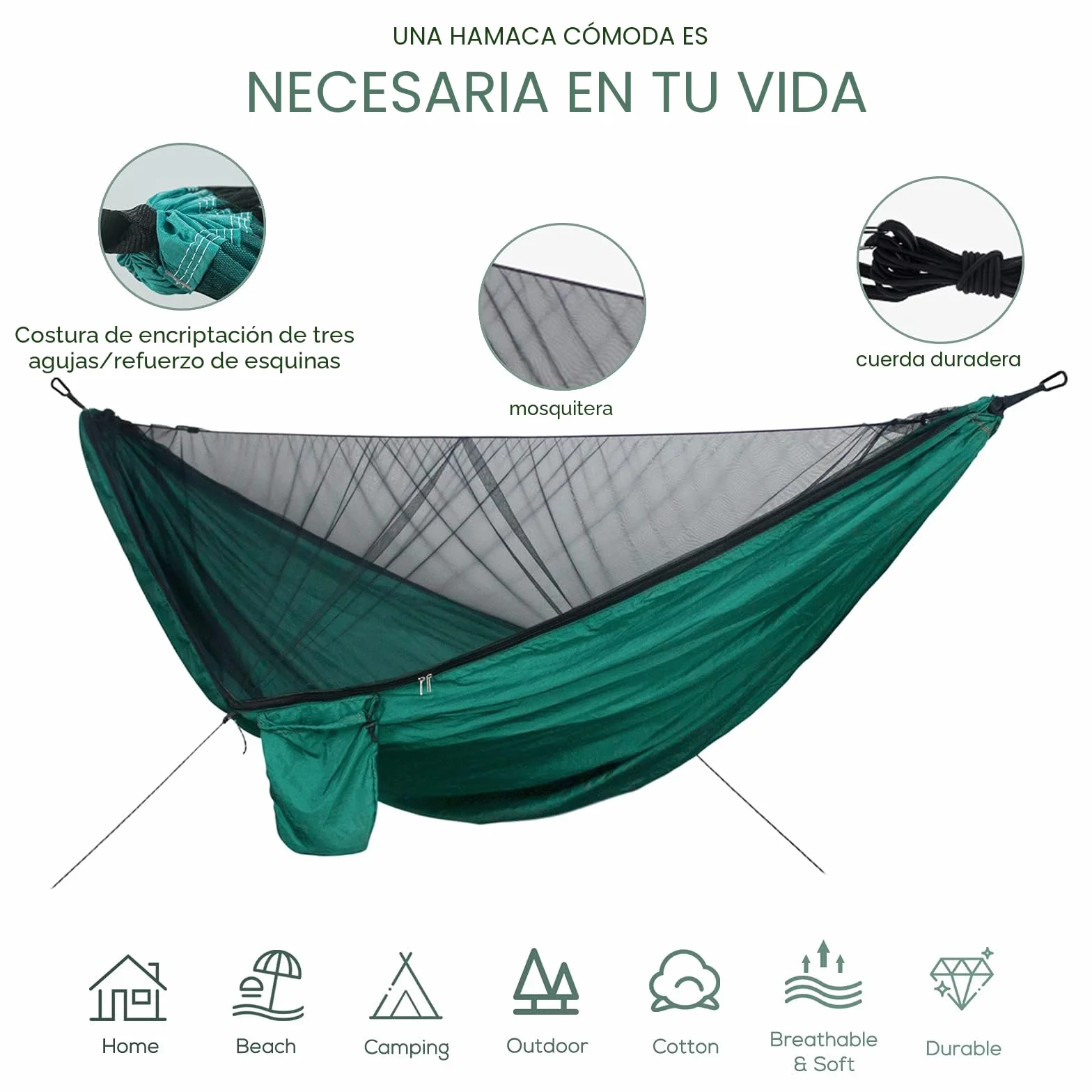 Hamacas Colgantes Sendowtek Hamaca de Viaje de Nylon Supergrande 300KG de Capacidad de Carga Amaca Ligero Portátil para 2 Personas con Mosquitero para Senderismo Jardin Playa Camping al Aire Libre