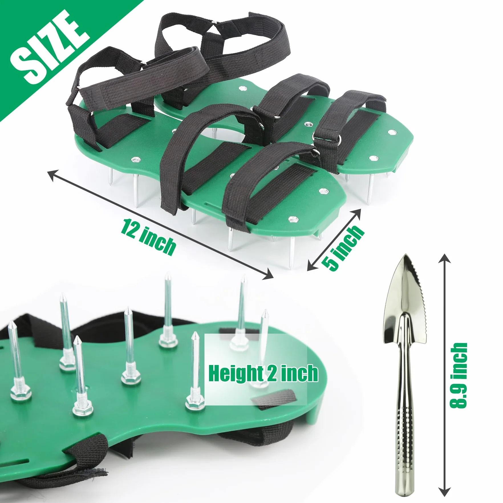 Zapatos Escarificador Cesped, Sandalias Aeradoras Con Picos Y Cierres De Gancho Para Airear Eficazmente El Suelo Del Aireador Césped Tamaño Universa Aerador Para Jardín Patio Sin Instalación