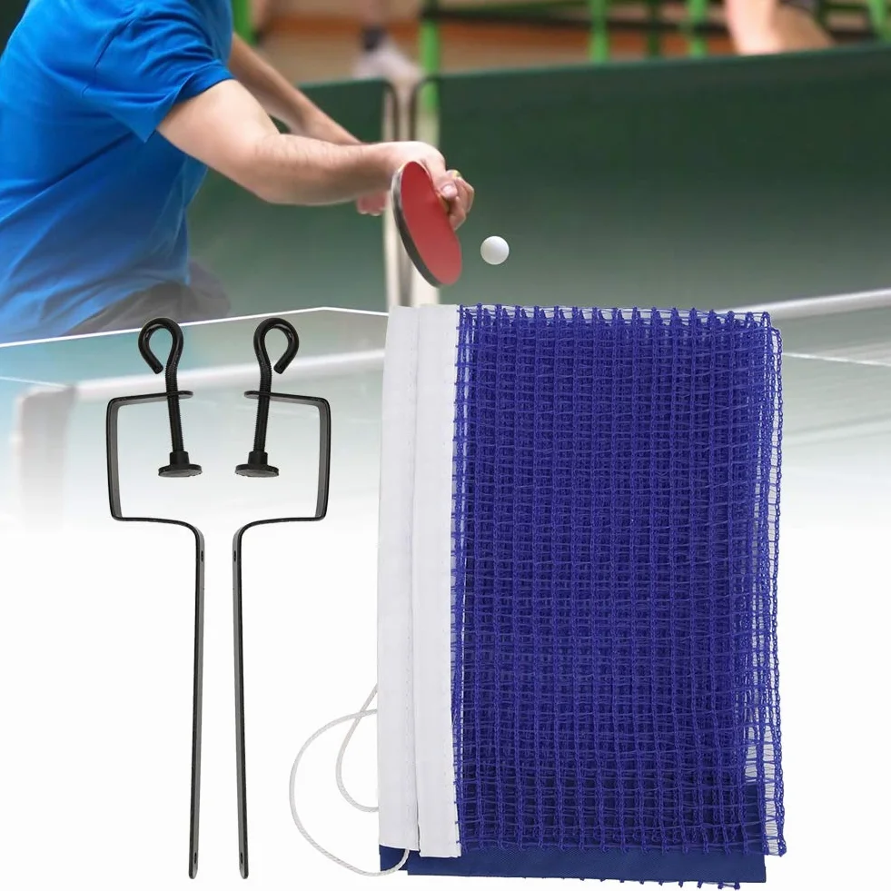 Keenso Red de Mesa de Tenis con Soporte de fijación, Portátil de Poliéster Accesorios de Recambio Deportivos