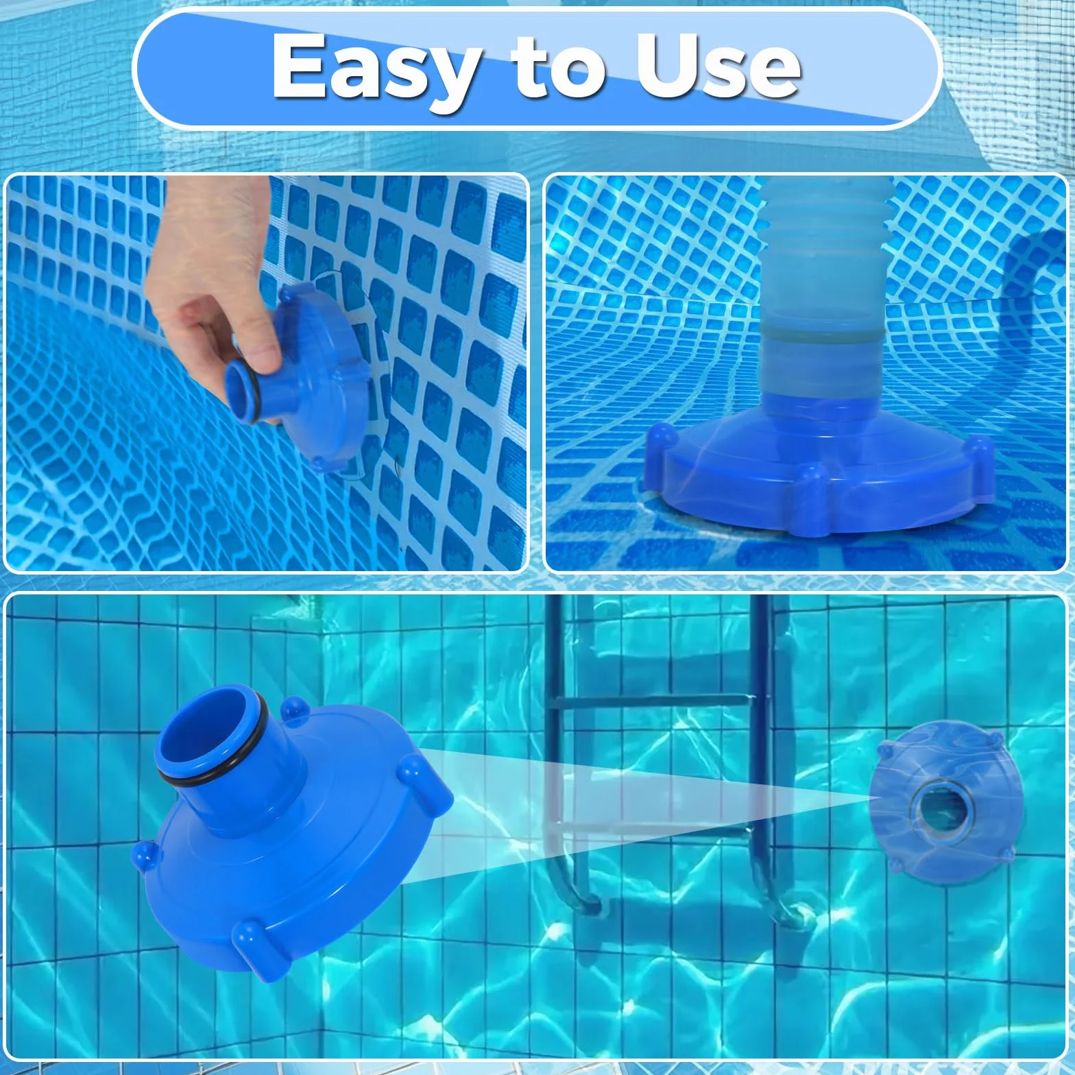 Adaptador para Aspiradora de Piscina, Piezas para Aspiradora De Piscina, Accesorios Piscina, Accesorios para Adaptador De Piscina, Accesorios para Filtros de Piscinas de Verano (Azul 1)