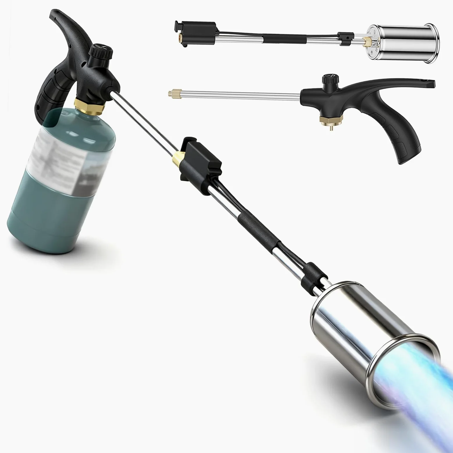 Quemador de malezas con antorcha de propano, lanzallamas de 1,800,000 BTU con función de encendido automático, para jardín, tocones, hielo, nieve y techos