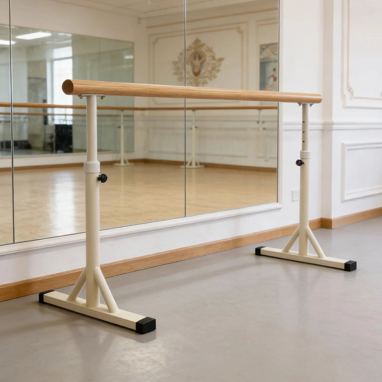 Barra de Ballet Portátil Ajustable Independiente para Fitness, Estudio de Danza, Estiramientos y Pilates