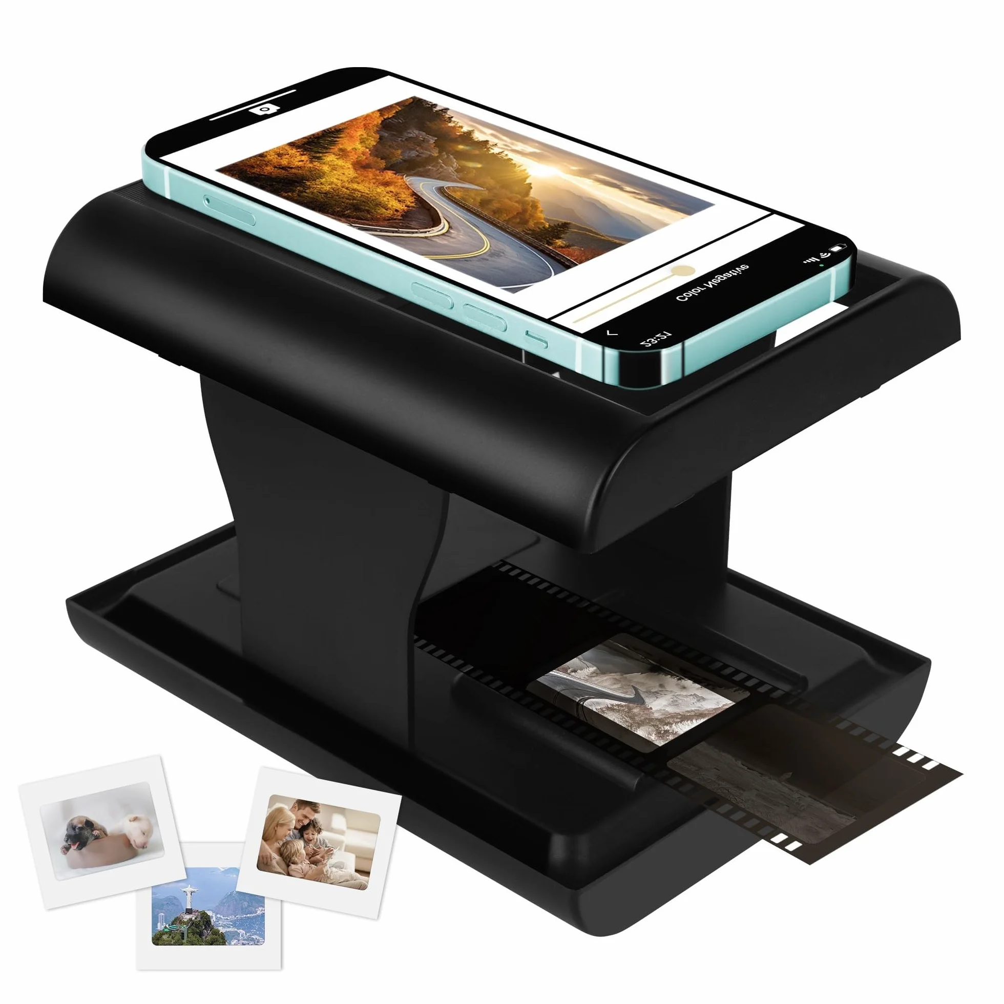 Escáner de Negativos y Diapositivas 35 mm, Film Scanner Móvil para Smartphone, Edición e Intercambio