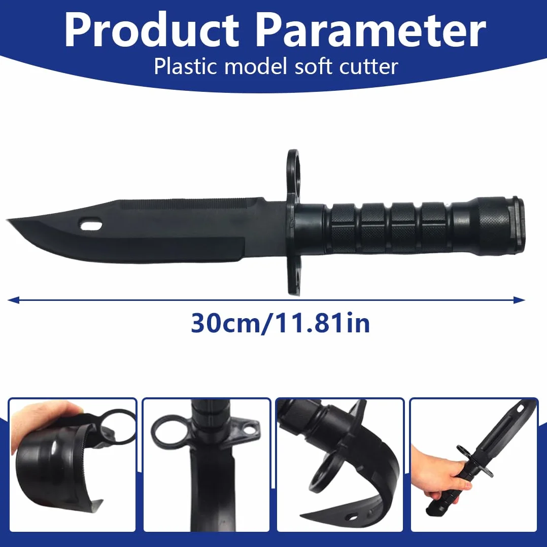 Cuchillo de goma sintética para entrenamiento - Silicona suave seguro para artes marciales defensa personal cosplay
