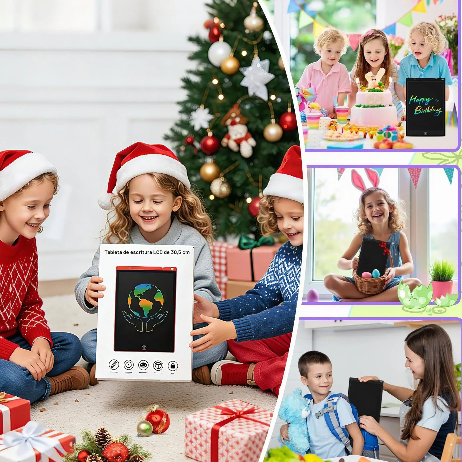 Tableta Escritura LCD Color 12'' Pizarra Magnética Infantil Cuaderno Digital Dibujo Niños Juguete Educativo Regalo