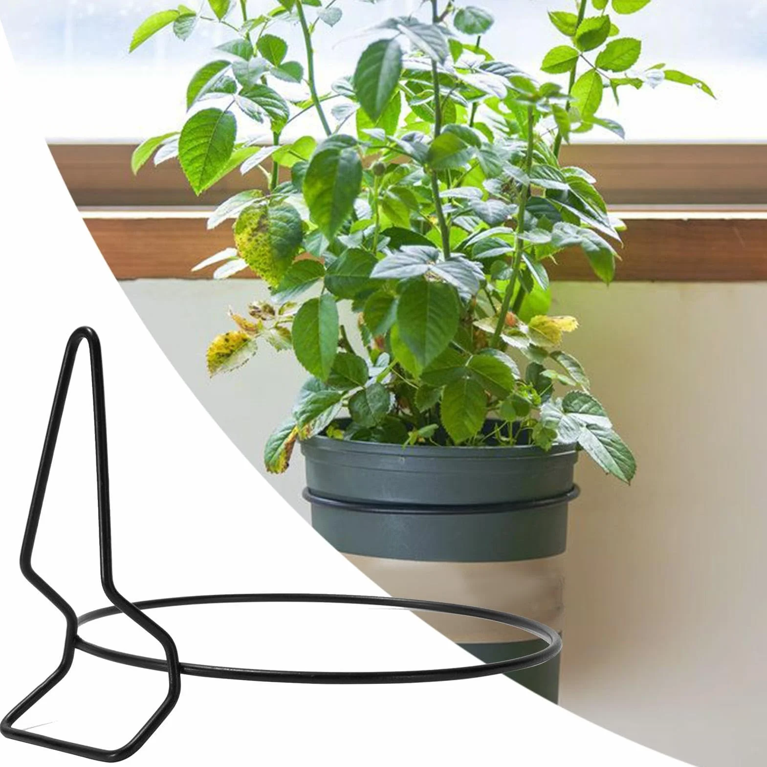 Genérico Soporte Macetas Pared | 4 Piezas De Hierro Estable Y Resistente,Colgador de macetas de pared,para dormitorio salón balcón barandilla jardín patio interior exterior Chlorophytum Comosum