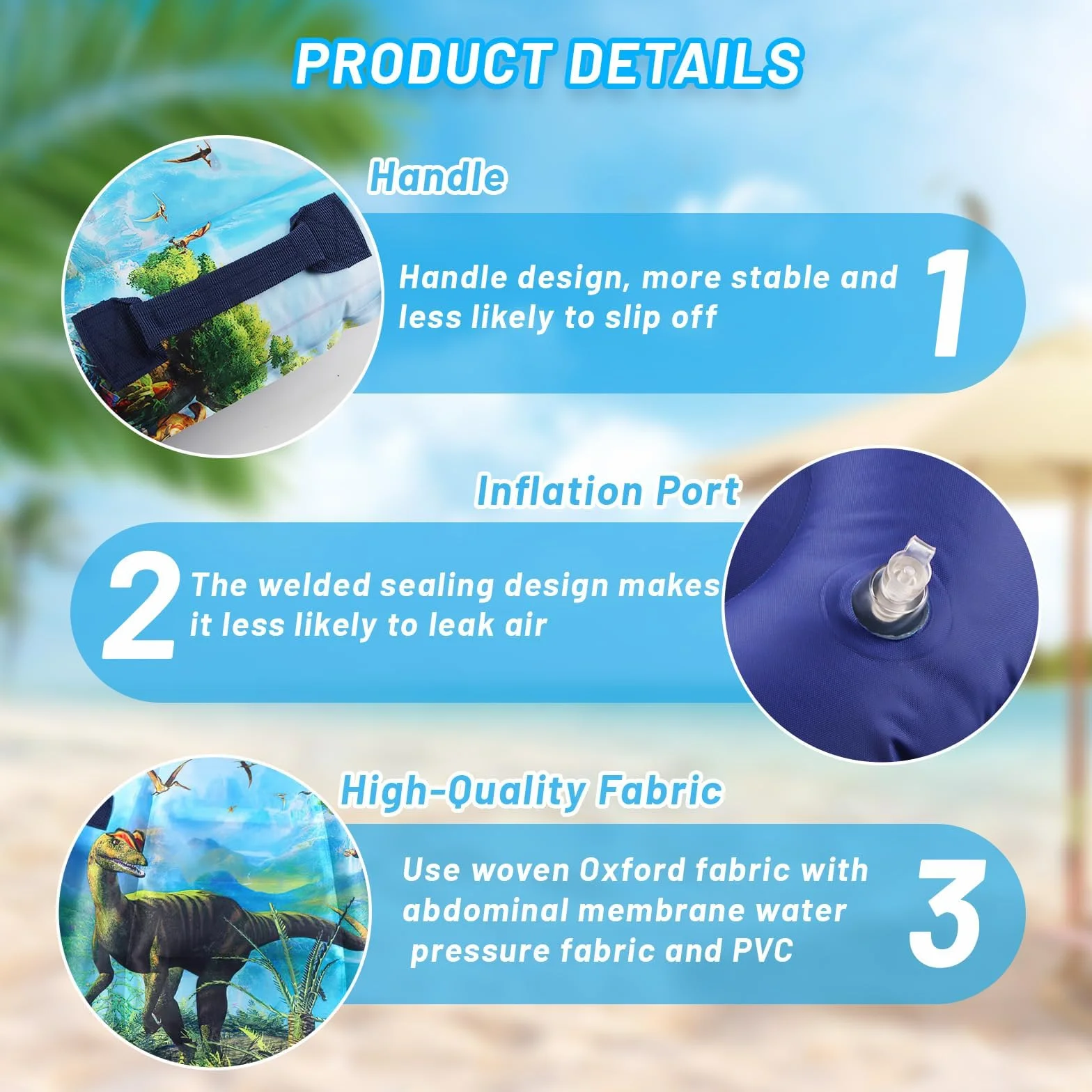 Shyllin Tabla Hinchable 75x54.5 cm Surf Inflable con Asa Bodyboard