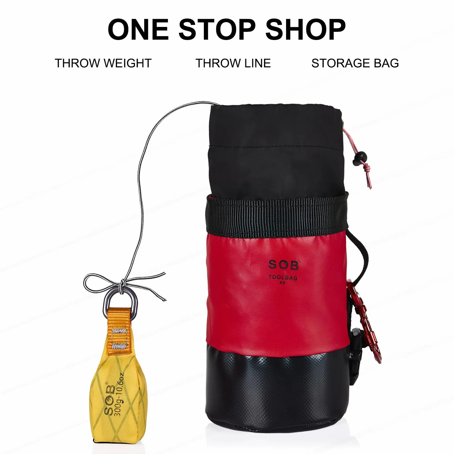 SOB Arborist Kit de Línea de Lanzamiento, Bolsa con Cuerda de 60 m para Trabajos en Árboles, Amarillo 300G