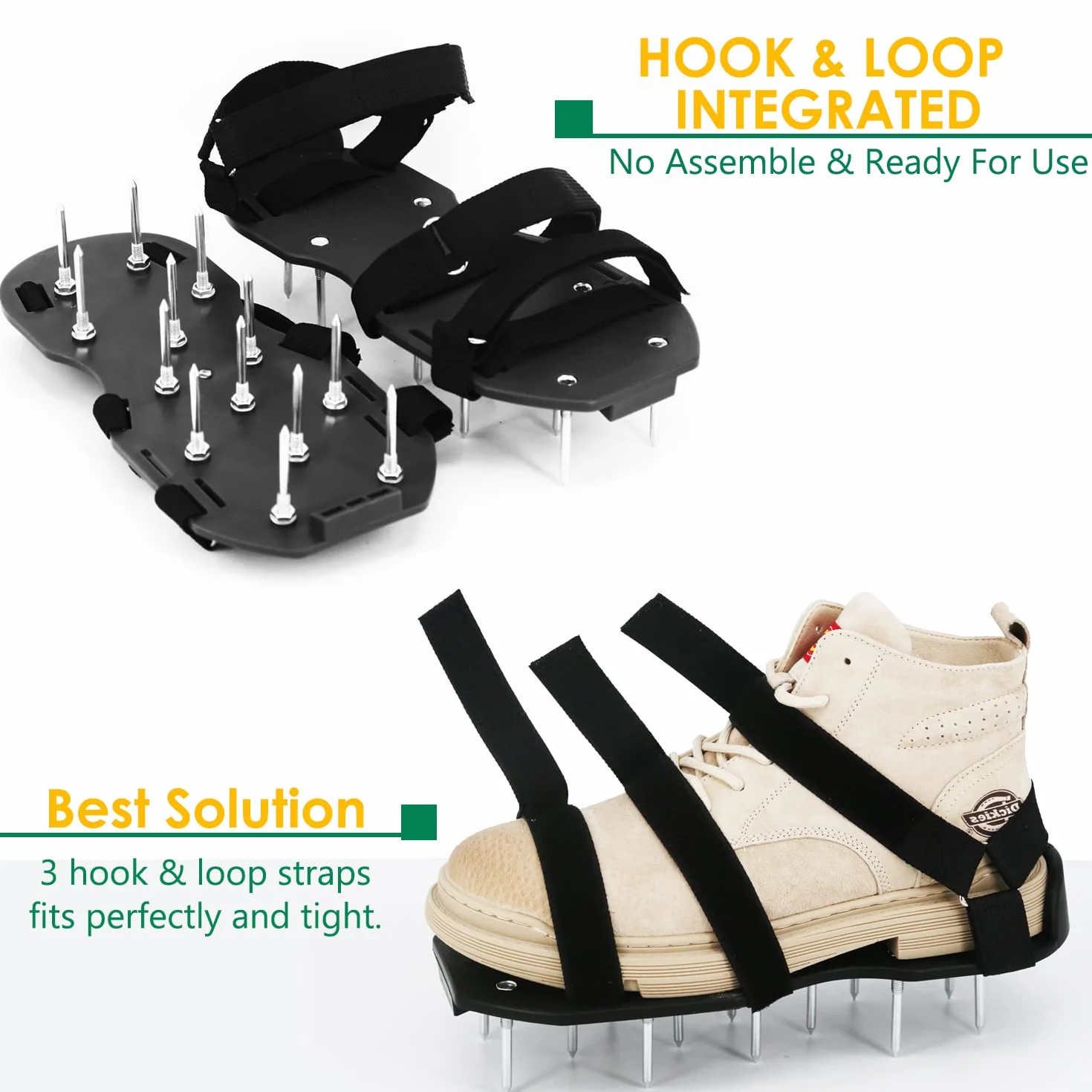 Zapatos Escarificador Cesped, Sandalias Aeradoras Con Picos Y Cierres De Gancho Para Airear Eficazmente El Suelo Del Aireador Césped Tamaño Universa Aerador Para Jardín Patio Sin Instalación