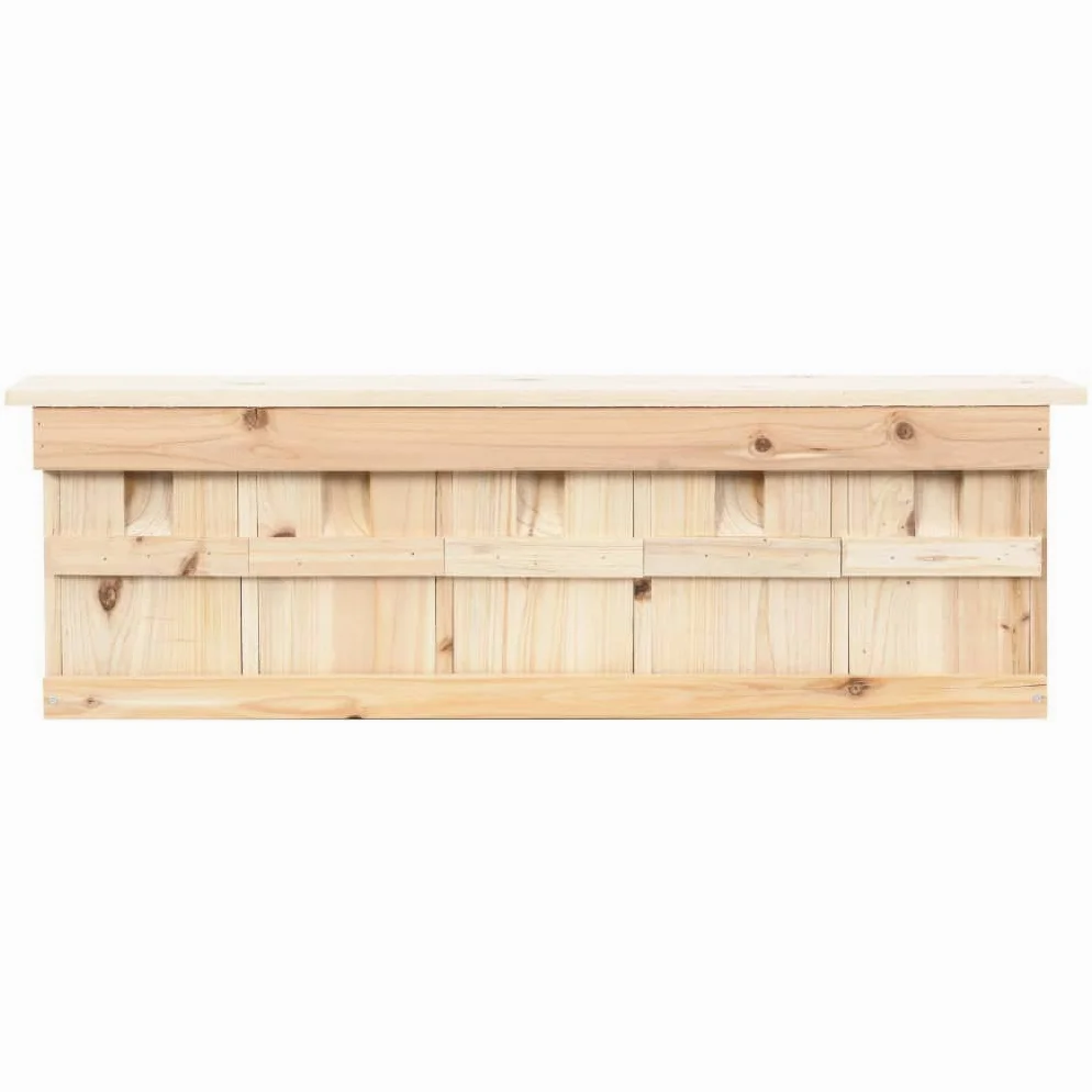 Casa para gorriones de 5 compartimentos de madera de abeto, 68 x 15 x 21 cm, con 5 cavidades nido, puertas frontales extraíbles, resistente a la intemperie, para jardín, balcón y terraza