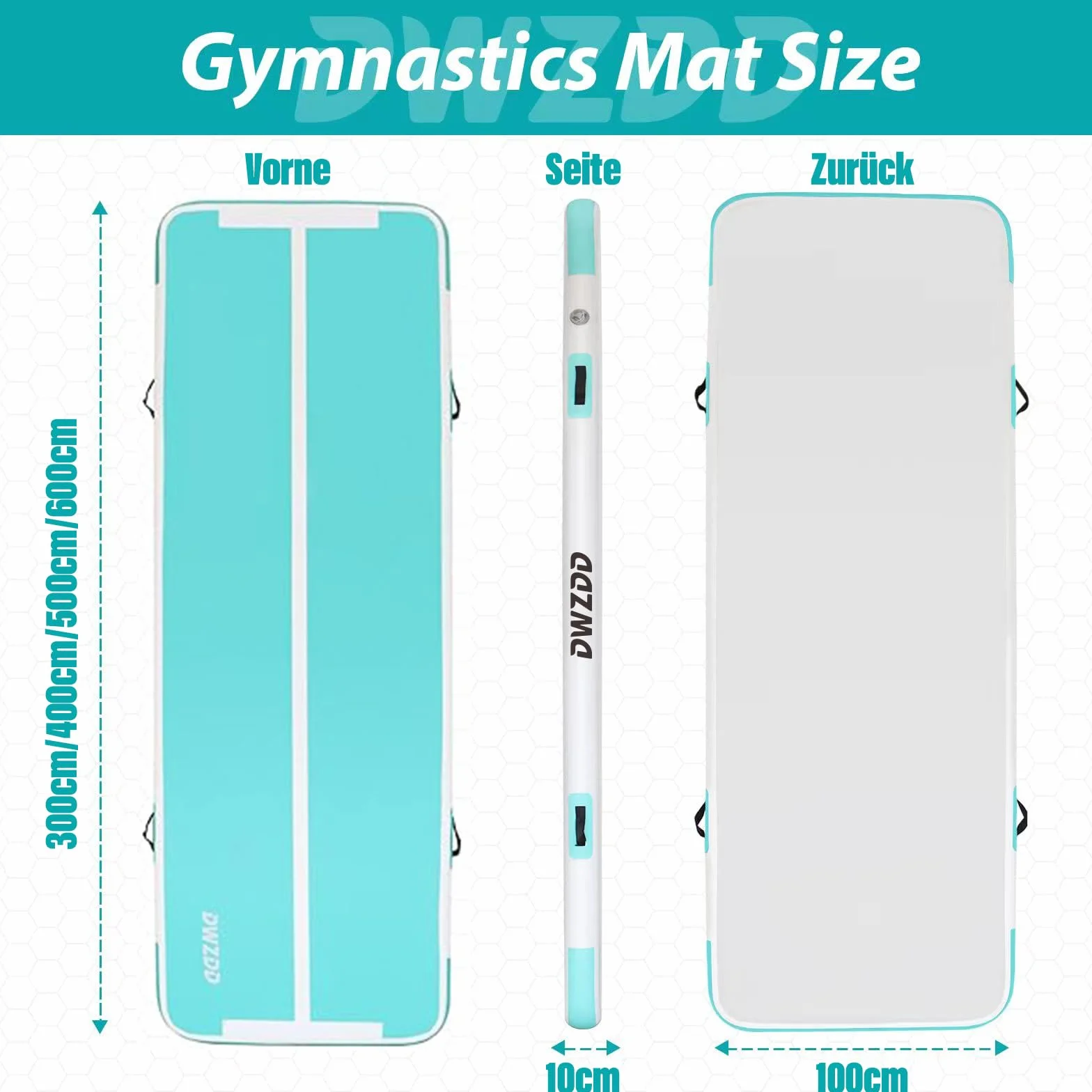 Esterilla de gimnasia inflable para niños, colchoneta de aire matte de 3-6 m