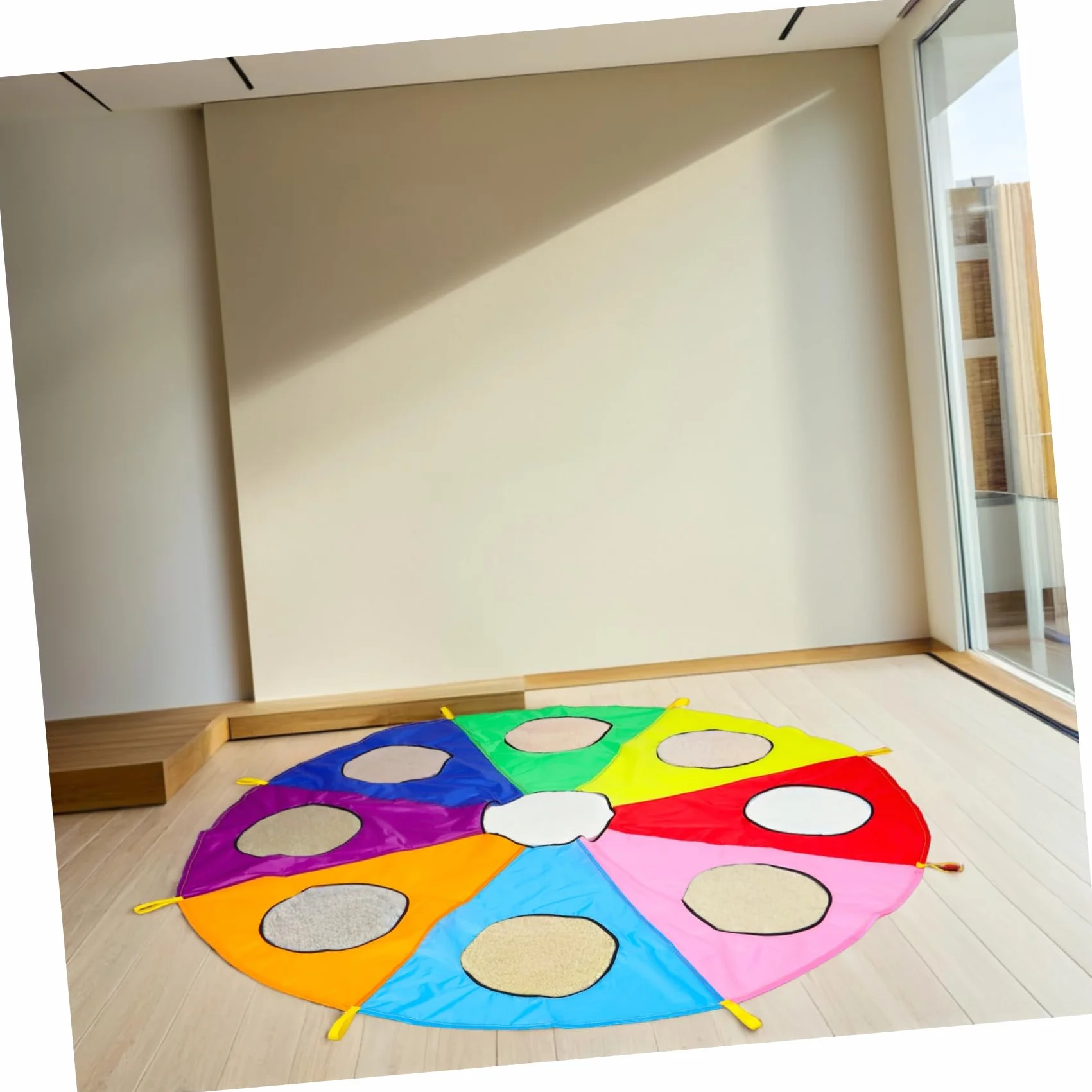 Paracaídas de 9 Hoyos Arcoíris para Niños Pequeños Toddmomy Entrenamiento Sensorial al Aire Libre