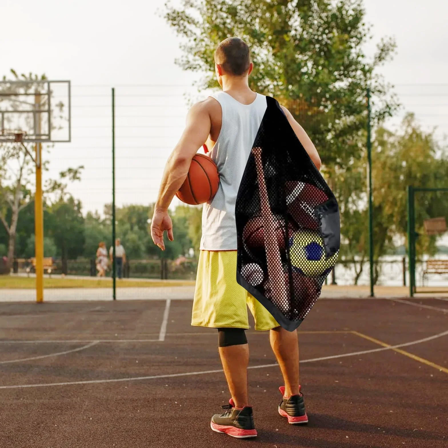 Bolsa de Malla Extra Grande para Balones de Fútbol, Voleibol, Baloncesto, Rugby, 76x100cm