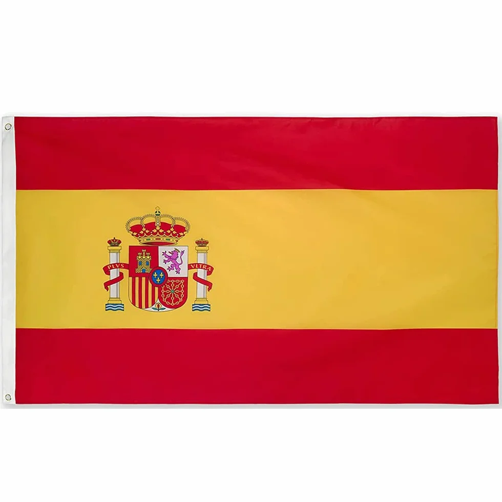 Bandera España Grande para Exterior y Interior - Bandera de España Grande 90x150 cm Reforzada y con 2 Ojales Metálicos Spain Flag Banderas Tela Fuerte