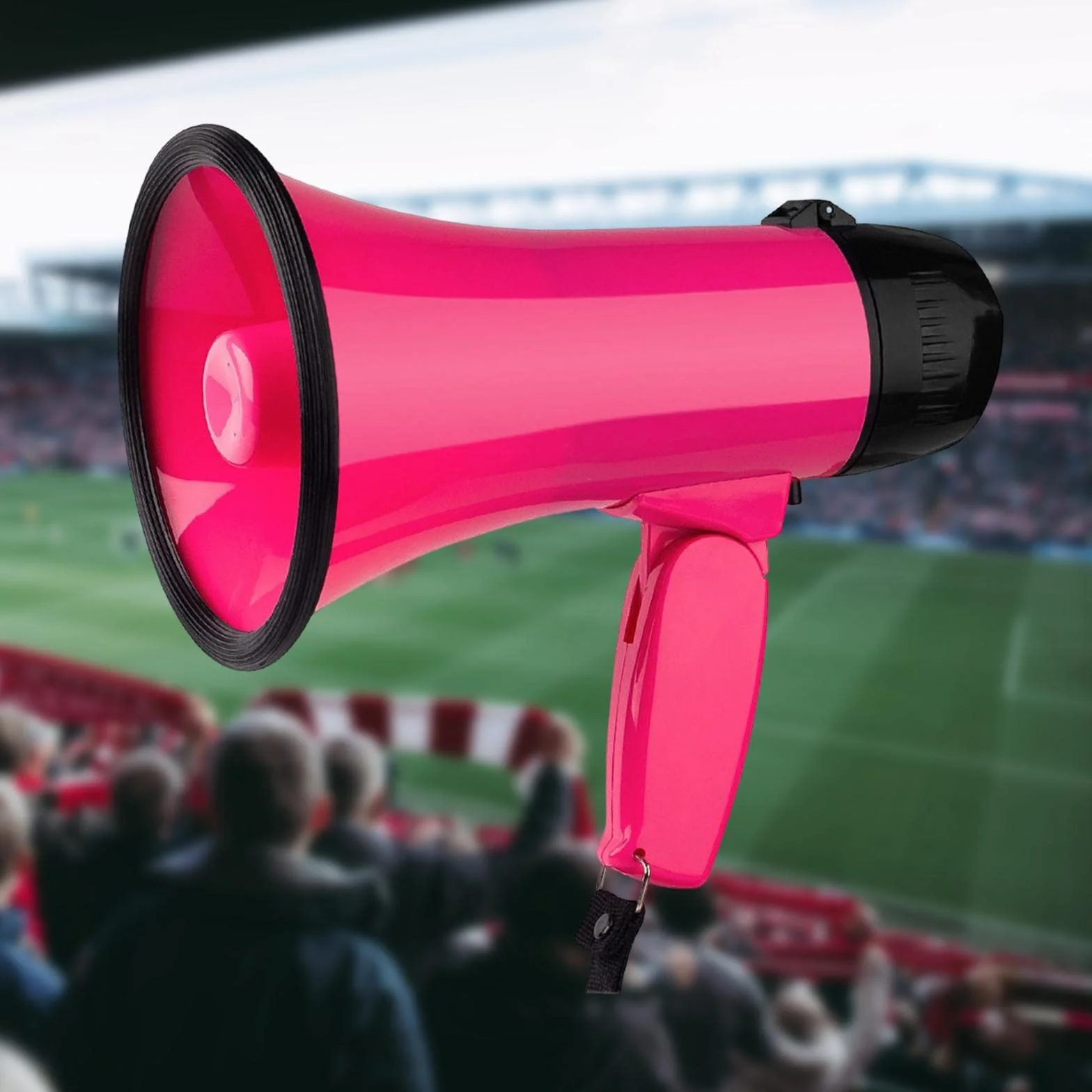 Megáfono portátil 25W con Control de Volumen, Rosa roja para fútbol deportes al aire libre
