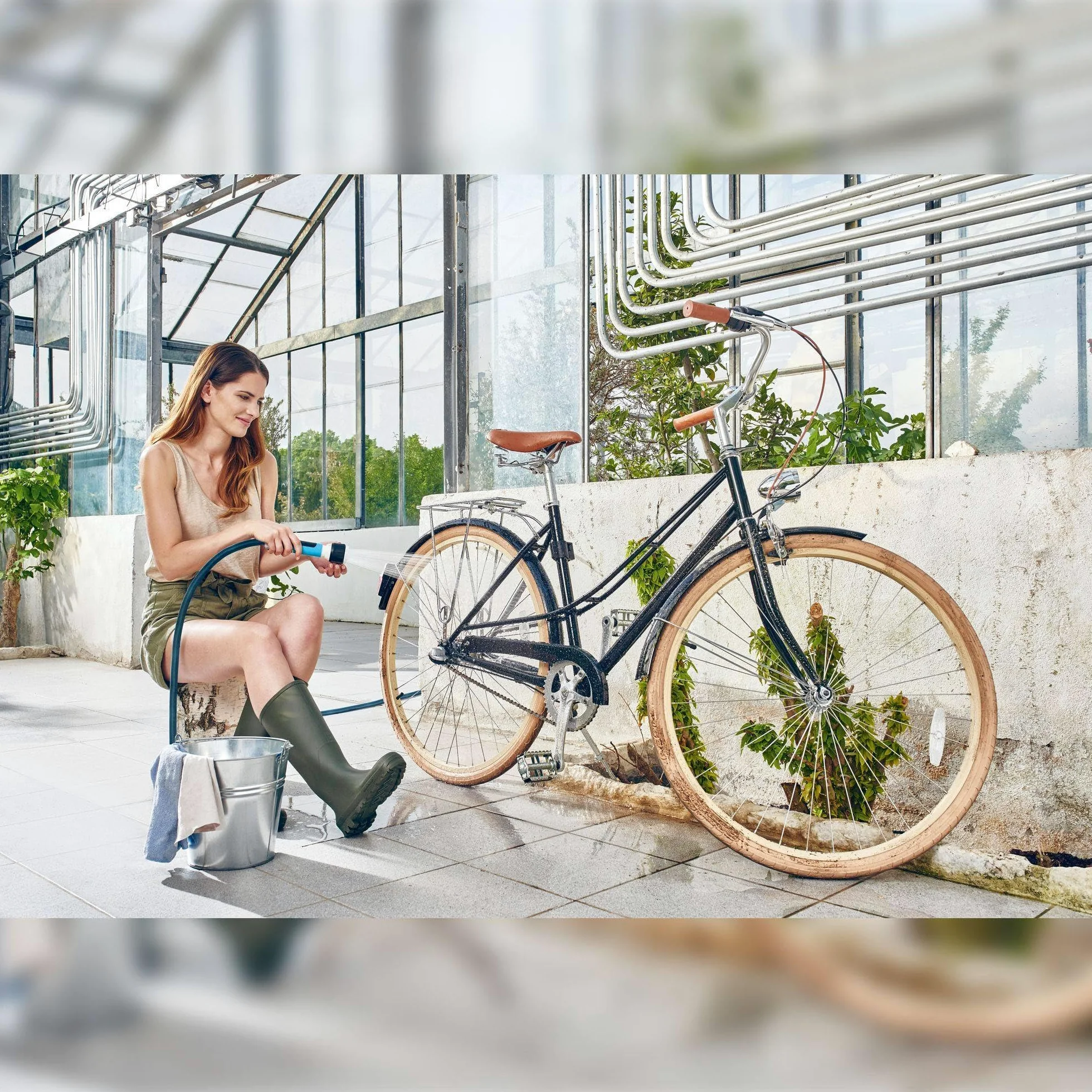 CELLFAST Boquilla De Riego Set Con Manguera De Agua Extensible Aspersor De Césped Para Césped Flores Plantas ENERGO 15 30 m