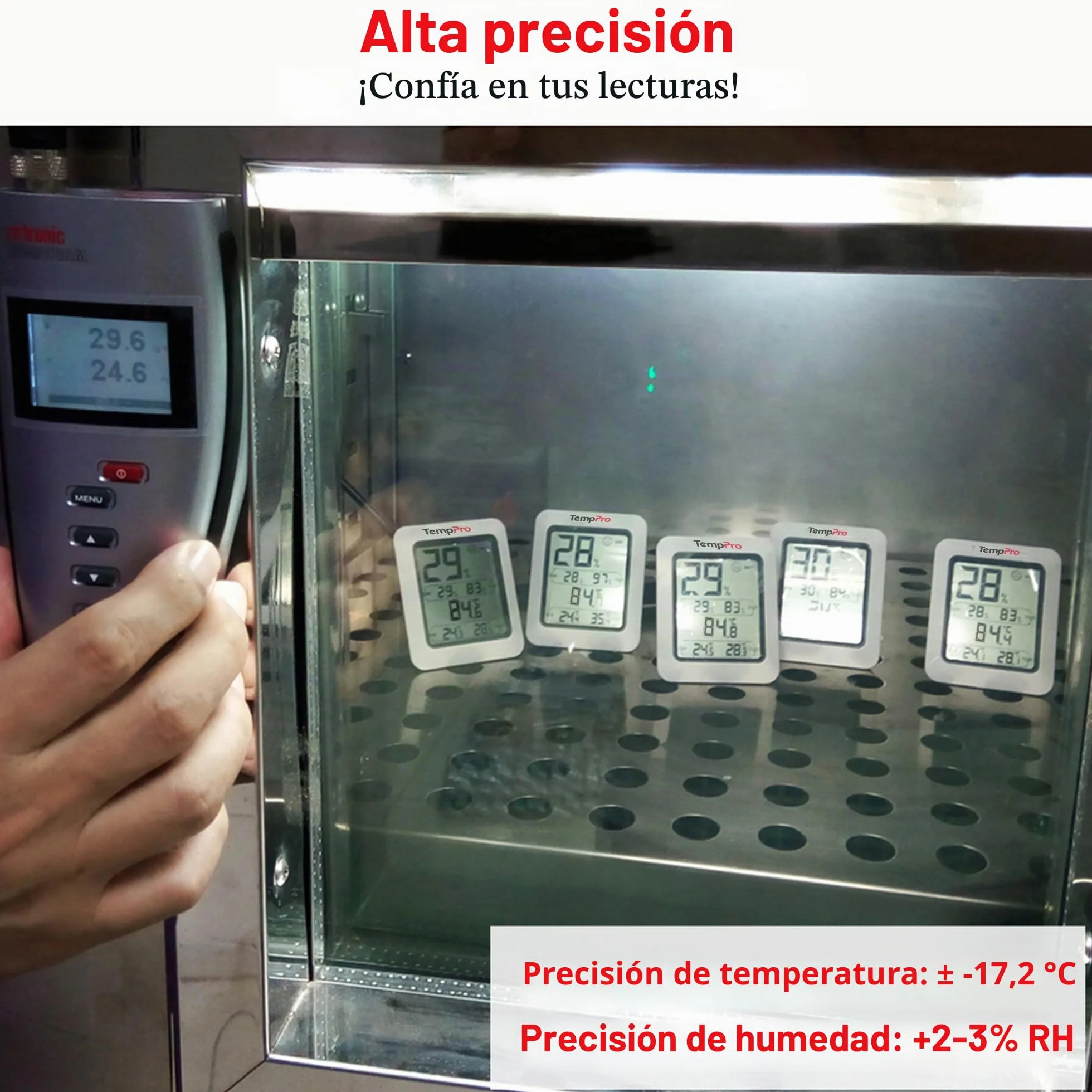 TempPro TP50 Termómetro Higrometro Digital para Interior Termohigrómetro Medidor Profesional para Medición de Temperatura y Humedad del Casa Ambiente