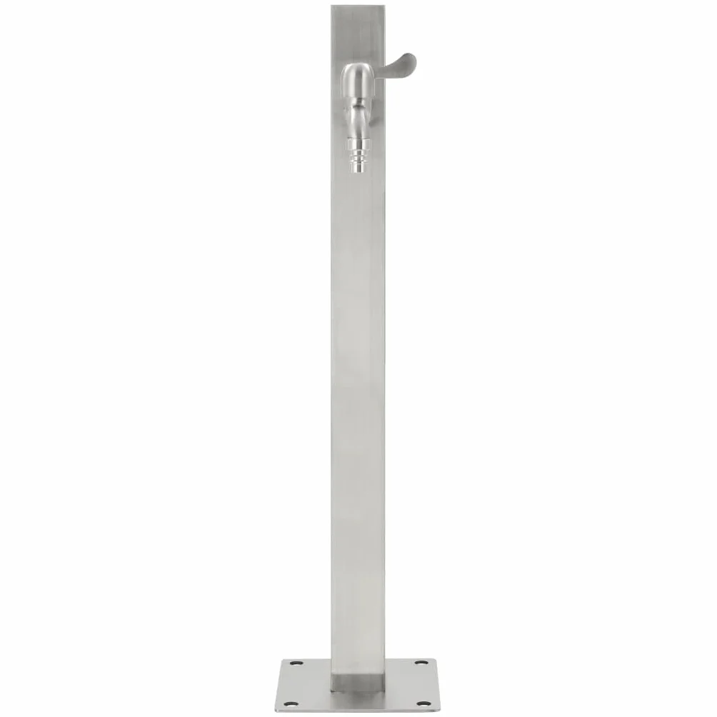 vidaXL Columna Agua para Jardín Acero Inoxidable Cuadrada 65 cm Fuente Patio