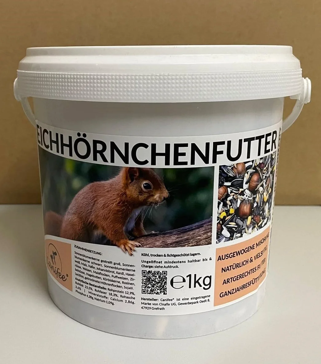 Comida para Ardillas 2,2 kg, alimento Natural para Animales Silvestres como Mezcla Anual. Alimento de Todo el año con un Extra de avellanas, también Apto para Ardillas listadas