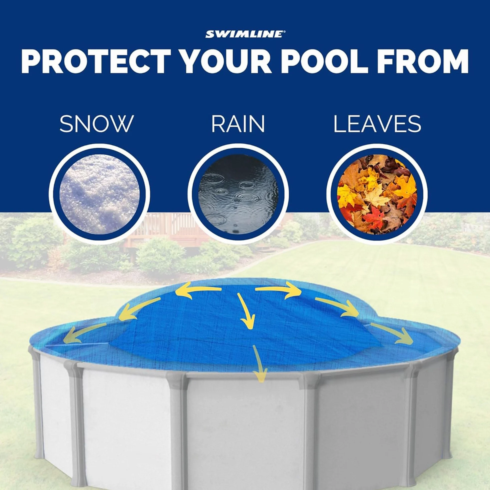 Swimline HYDROTOOLS - Almohada de Aire para albercas sobre el Suelo, Cubierta de Invierno, cojín de 4 x 8 pies, Kit de Cierre de Piscina, Resistente al frío, Accesorios de Almohadas Gruesas para