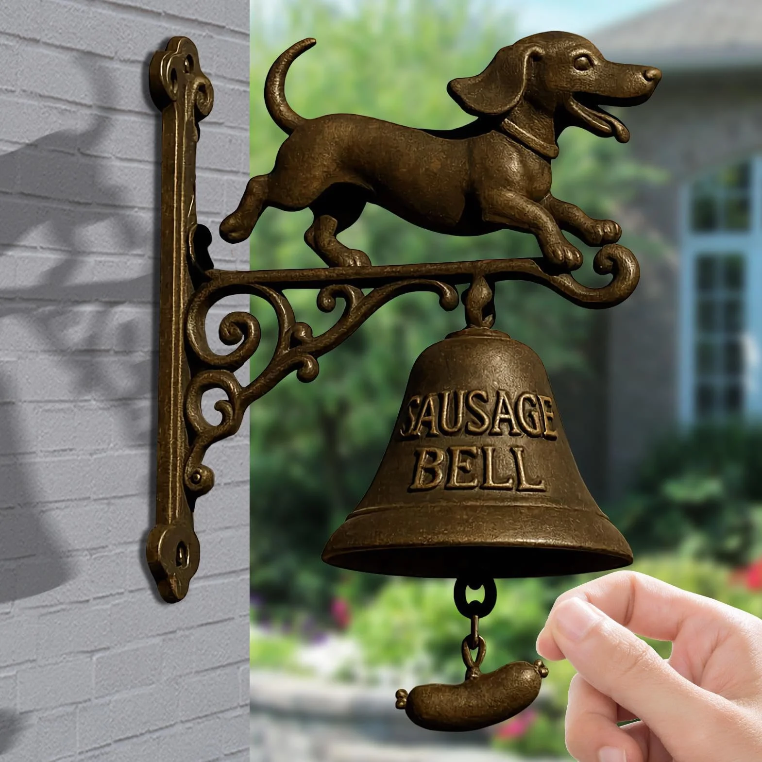 Dinner Bell Outdoor | Timbre Decorativo para Puerta De,Figura Decorativa De Perro para Porche Jardín Casa Cabaña Patro Trasero Regalo Inauguración