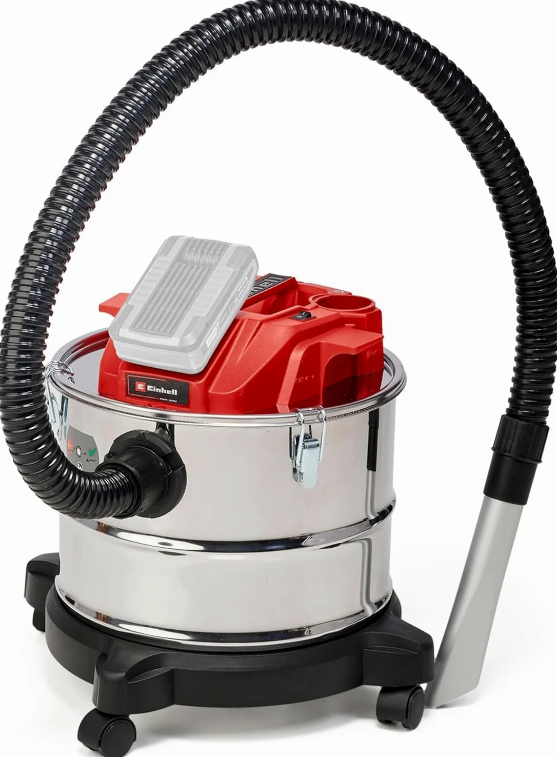 Einhell Aspirador de cenizas inalámbrico - TE-AV 18/15 Li C-Solo PXC. Li-ion, 100 mbar, sistema de limpieza de filtros, recipiente de recogida de 15 L. Suministrado sin batería ni cargador