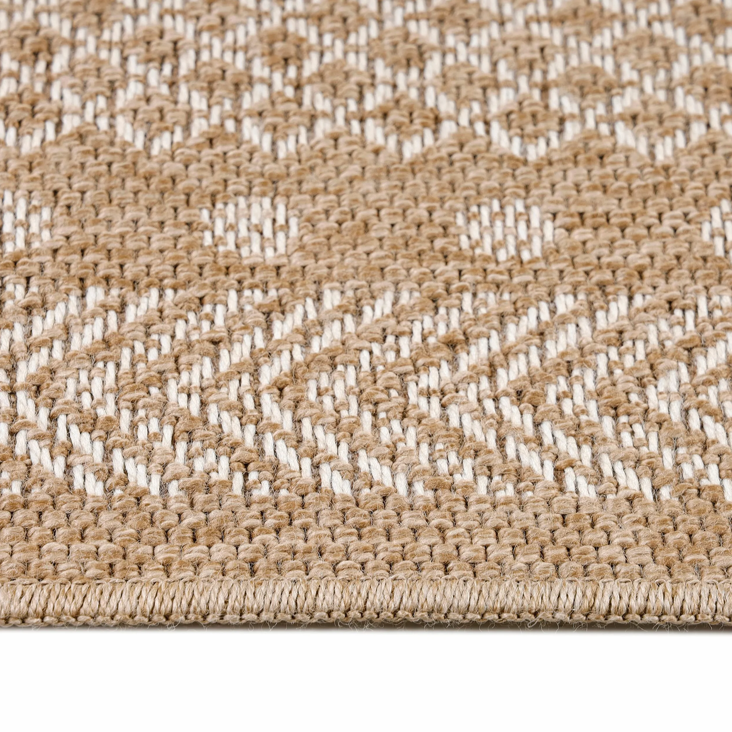HomebyHome Alfombra Exterior Interior 140 x 200 cm Beis-4 Resistente a la Intemperie, Impermeable - Alfombra de Cocina de Tejido Plano, Unicolor - Alfombras Exterior para Terraza, Balcón y Jardín