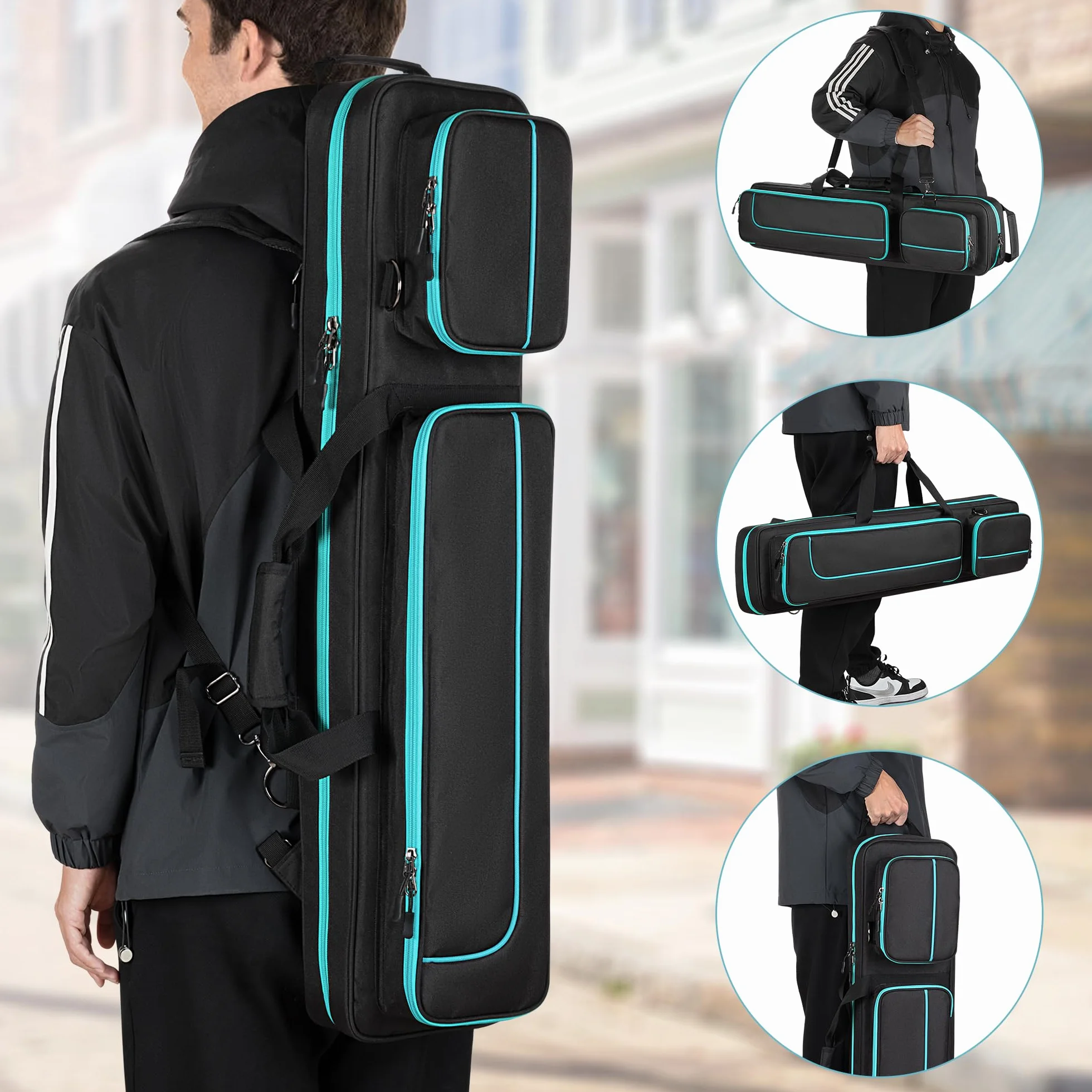 GOBUROS Estuche para Tacos de Billar 4x4 con Capacidad para 4 Colillas y 4 Ejes
