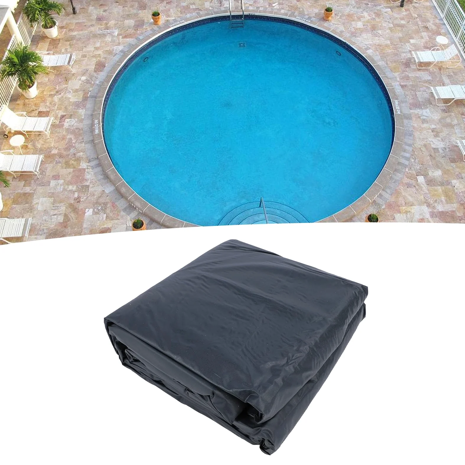 Generic Cobertor de Piscina de Invierno Cobertor de Piscina Redondo Extra Grueso con Protección UV para Piscinas Elevadas 1 Unidad (B)