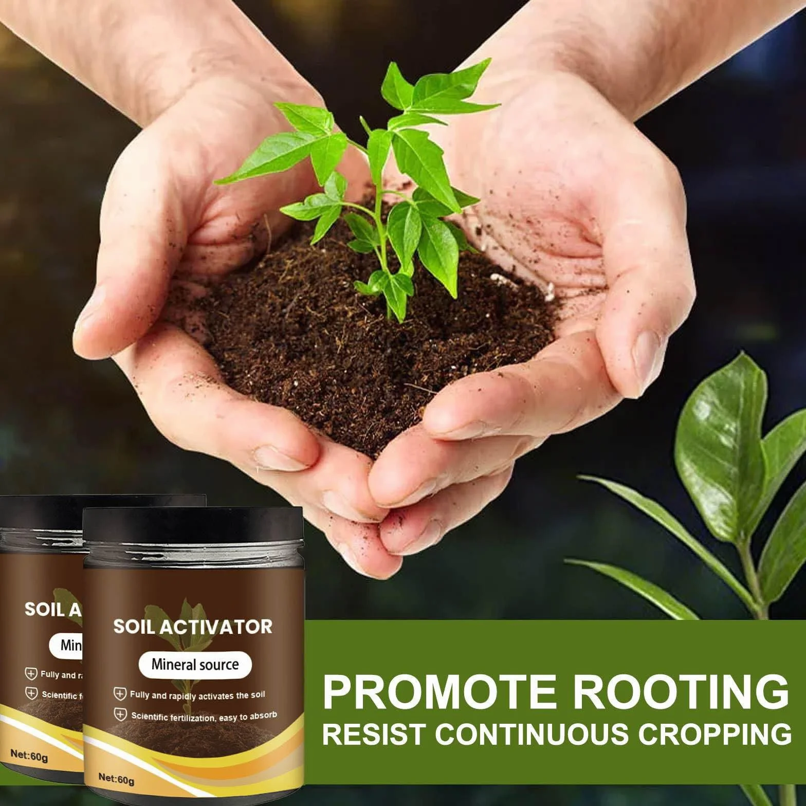Activador de Suelo, Fertilizante profesional de Harina de Huesos, Activador del Suelo para Todas las Plantas de Interior, Potenciador de Nutrientes del Suelo para el Crecimiento de Plantas (2PC)