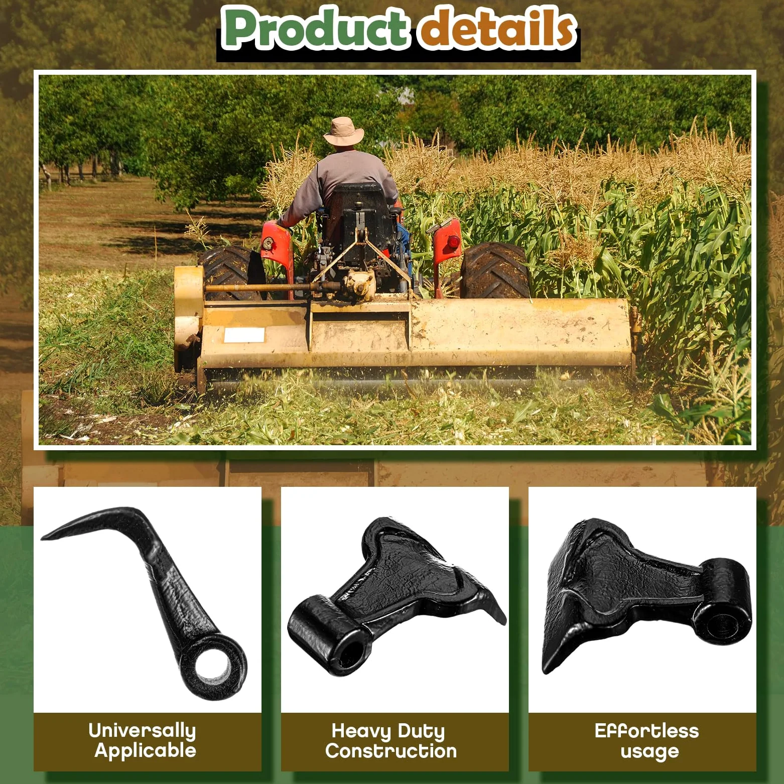 Threlaco 5 cuchillas de repuesto de acero de 3.5 pulgadas de ancho para cortacésped de tractor